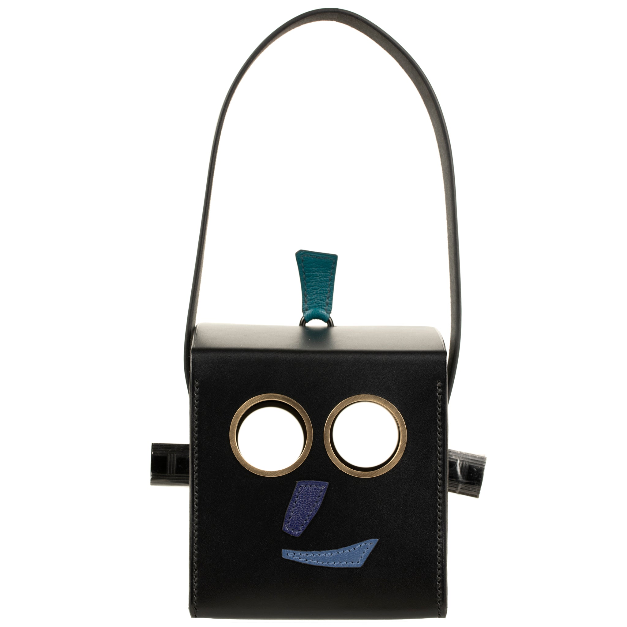 HERMES PETIT H LIMITED EDITION ROBOT HANDBAG BLACK, EMERALD, ELECTRIC BLUE & ENCRE SO BLACK HARDWARE - On Repeat