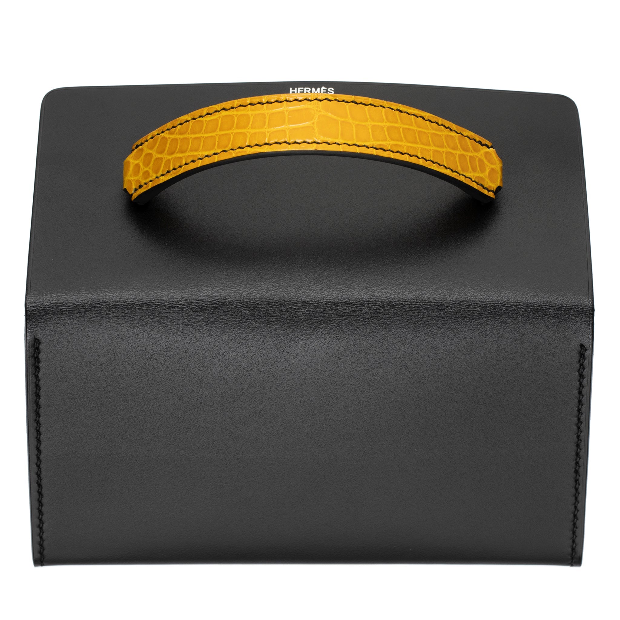 HERMES PETIT H LIMITED EDITION HANDBAG JAUNE AMBER, BORDEAUX & COLVERT SO BLACK HARDWARE - On Repeat