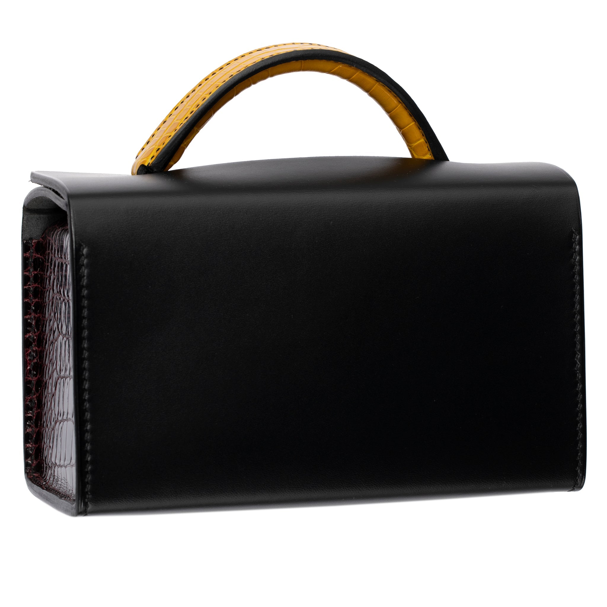 HERMES PETIT H LIMITED EDITION HANDBAG JAUNE AMBER, BORDEAUX & COLVERT SO BLACK HARDWARE - On Repeat