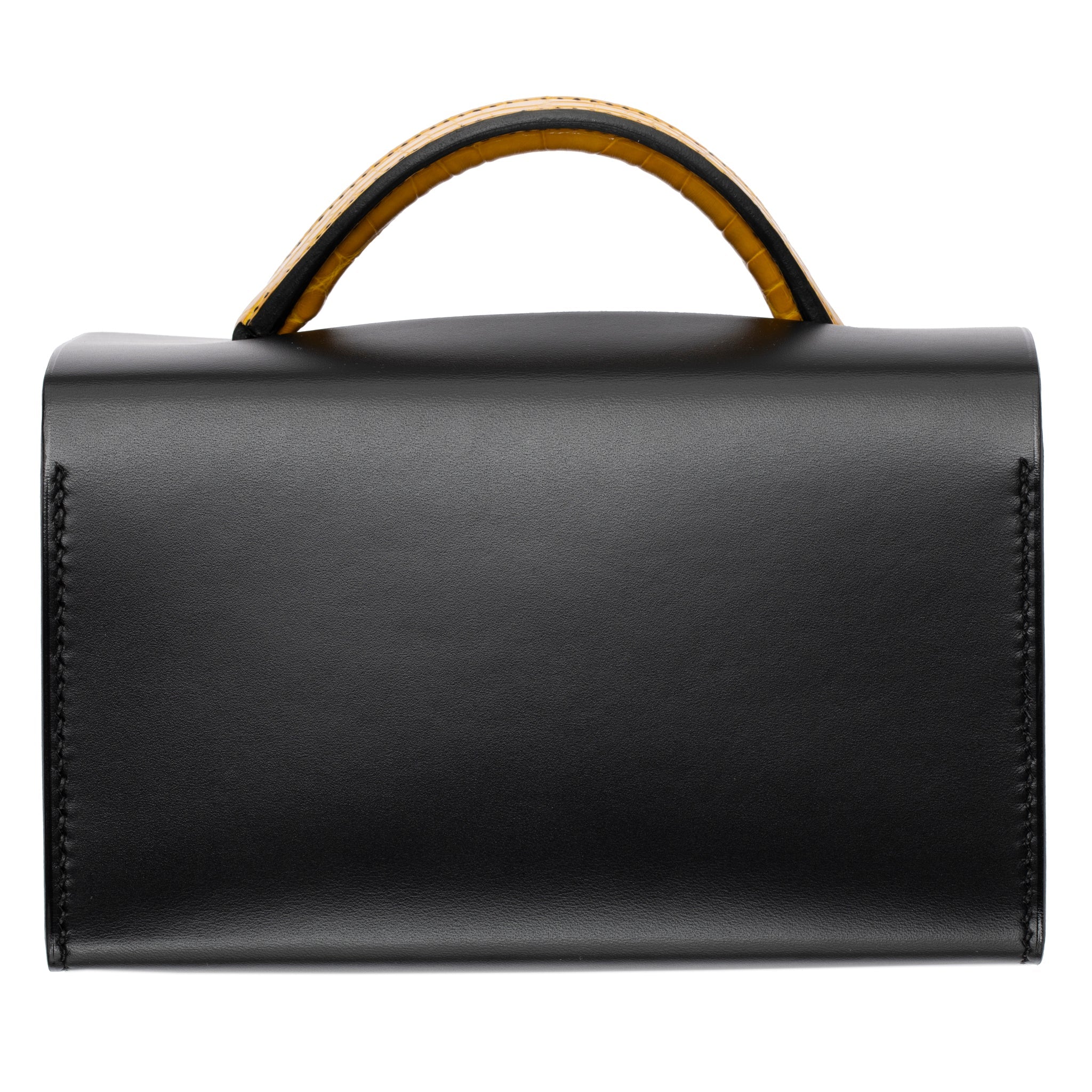 HERMES PETIT H LIMITED EDITION HANDBAG JAUNE AMBER, BORDEAUX & COLVERT SO BLACK HARDWARE - On Repeat