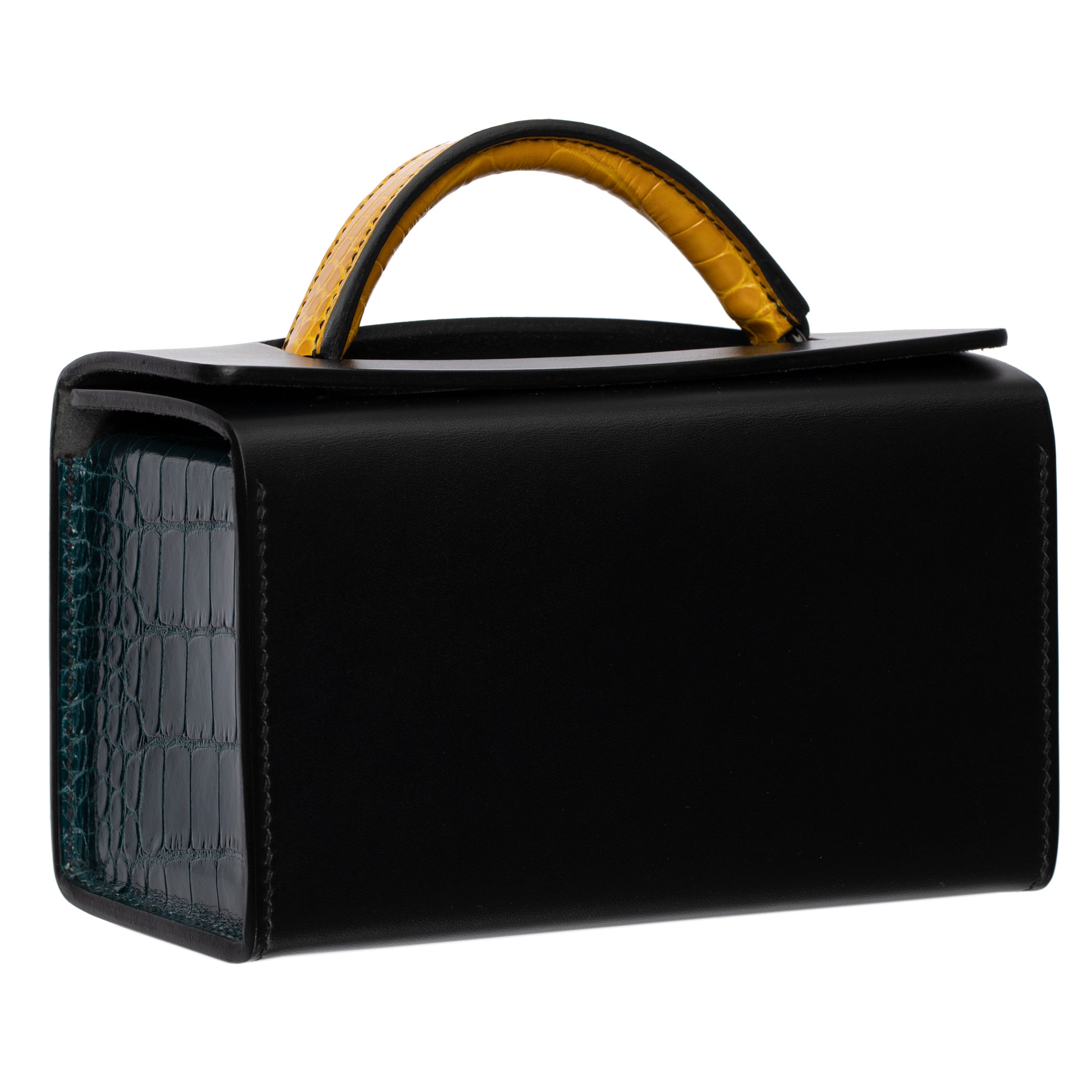 HERMES PETIT H LIMITED EDITION HANDBAG JAUNE AMBER, BORDEAUX & COLVERT SO BLACK HARDWARE - On Repeat