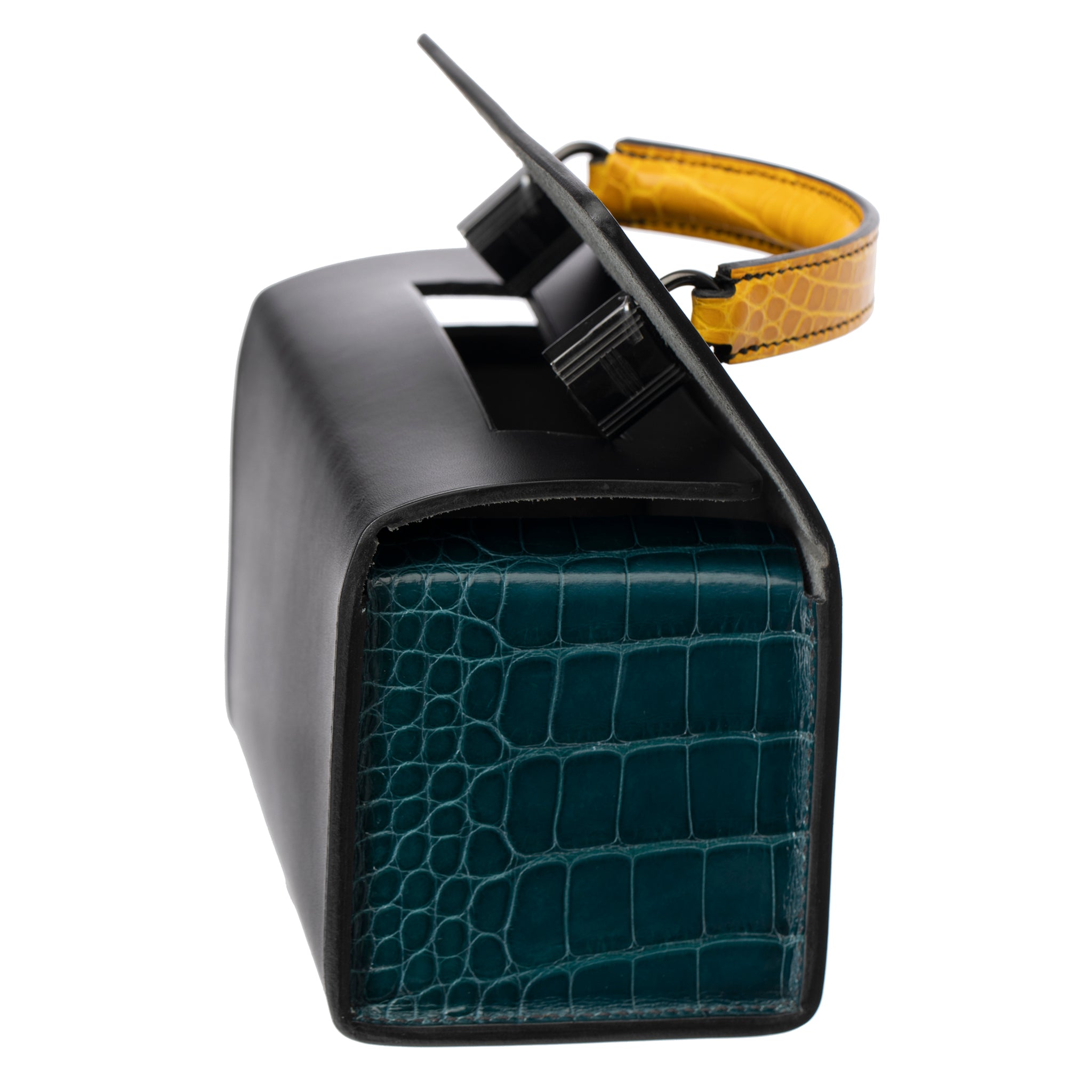 HERMES PETIT H LIMITED EDITION HANDBAG JAUNE AMBER, BORDEAUX & COLVERT SO BLACK HARDWARE - On Repeat