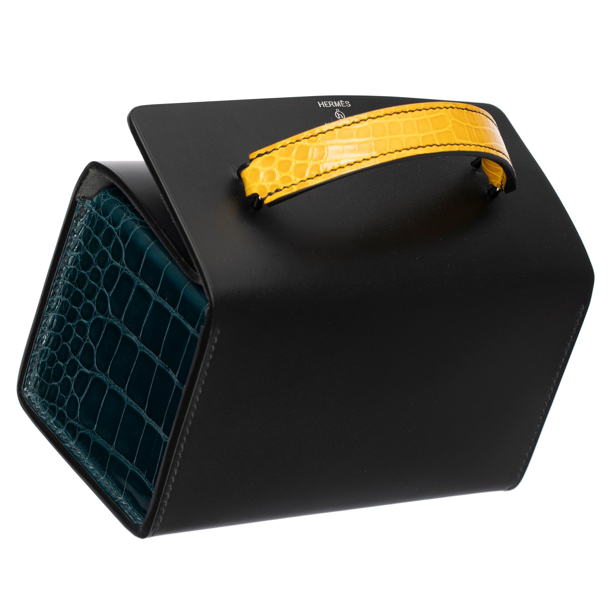 HERMES PETIT H LIMITED EDITION HANDBAG JAUNE AMBER, BORDEAUX & COLVERT SO BLACK HARDWARE - On Repeat