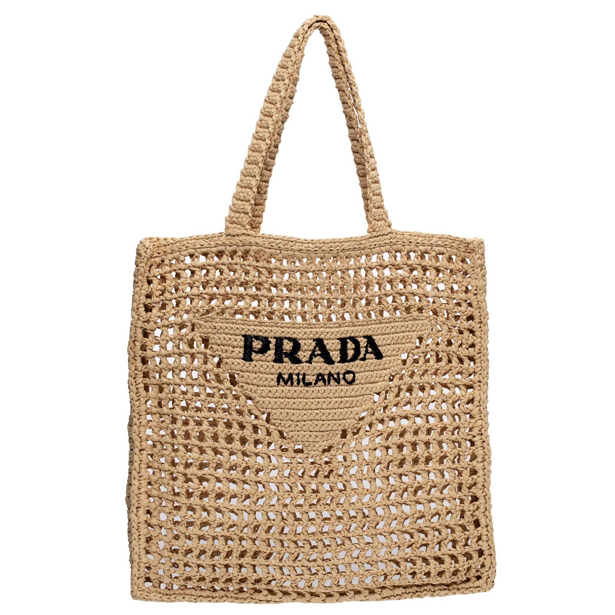 PRADA TAN RAFFIA TOTE BAG - On Repeat