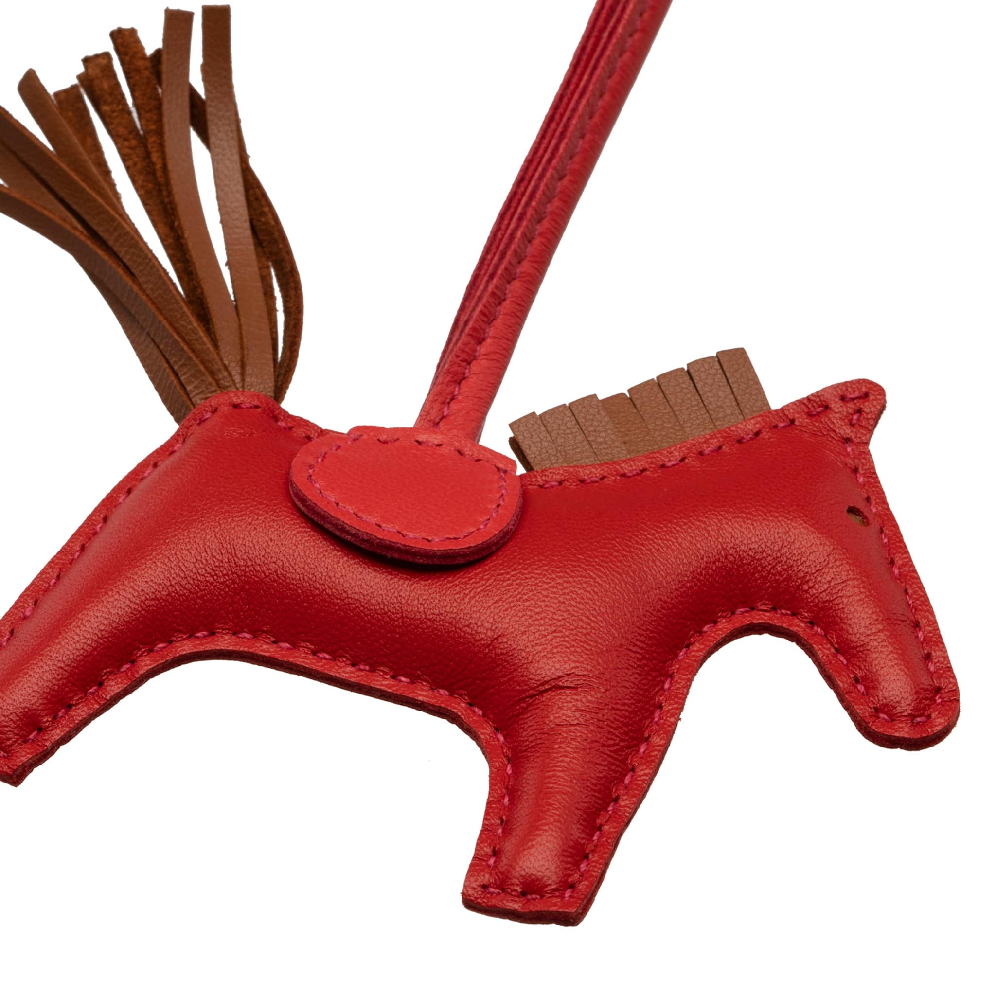 HERMES RODEO BAG CHARM PM ROUGE, ROSE AZALEE & GOLD - On Repeat