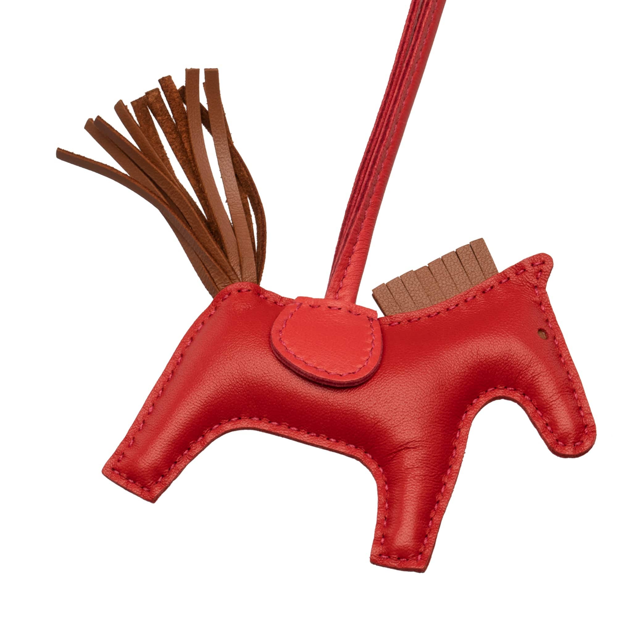 HERMES RODEO BAG CHARM PM ROUGE, ROSE AZALEE & GOLD - On Repeat