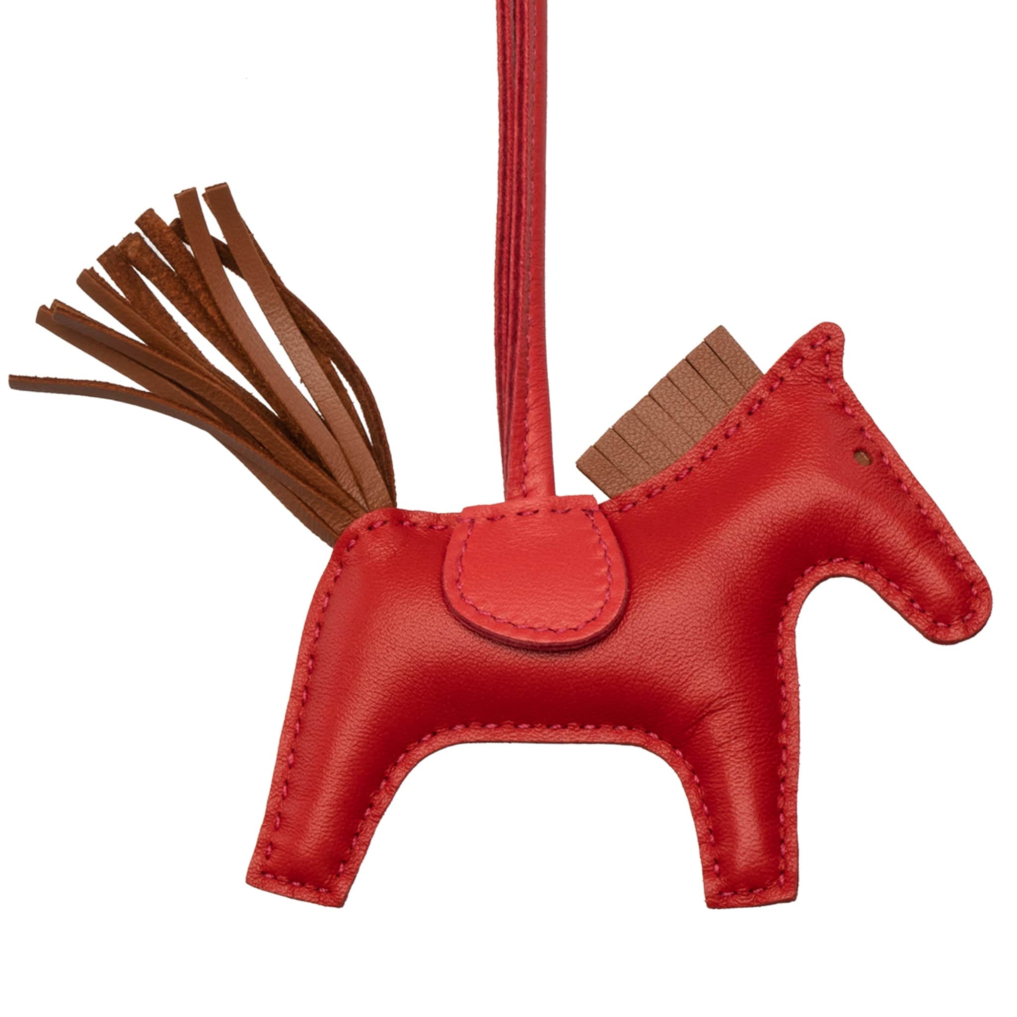 HERMES RODEO BAG CHARM PM ROUGE, ROSE AZALEE & GOLD - On Repeat