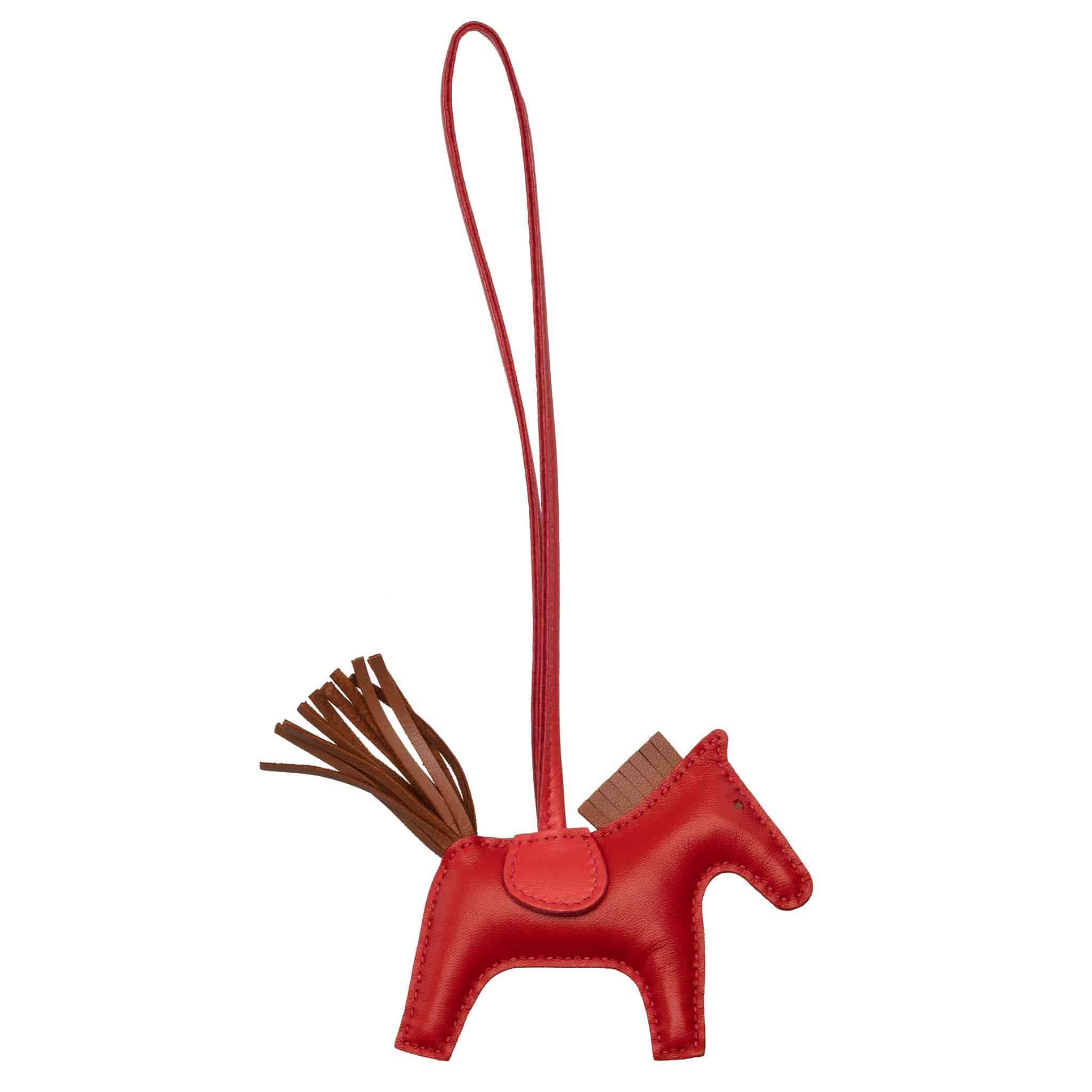 HERMES RODEO BAG CHARM PM ROUGE, ROSE AZALEE & GOLD - On Repeat