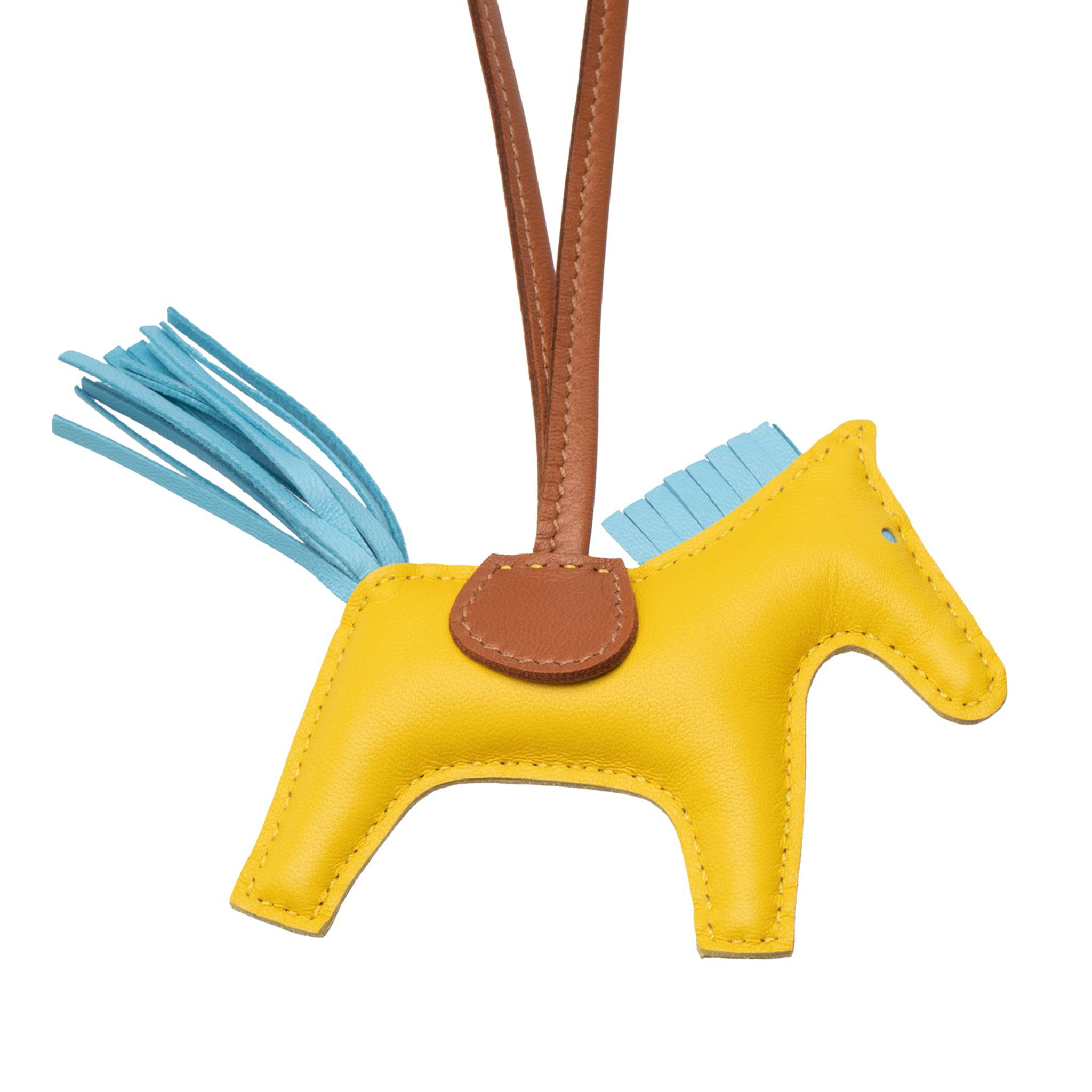 HERMES RODEO BAG CHARM PM JAUNE AMBER, CELESTE & GOLD - On Repeat