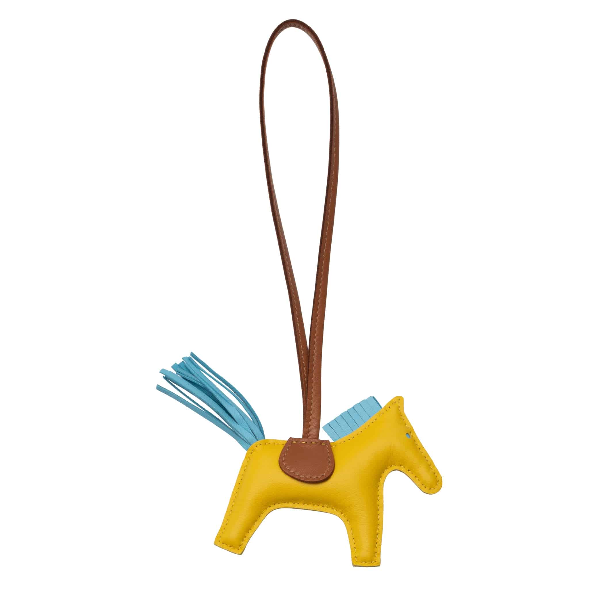 HERMES RODEO BAG CHARM PM JAUNE AMBER, CELESTE & GOLD - On Repeat