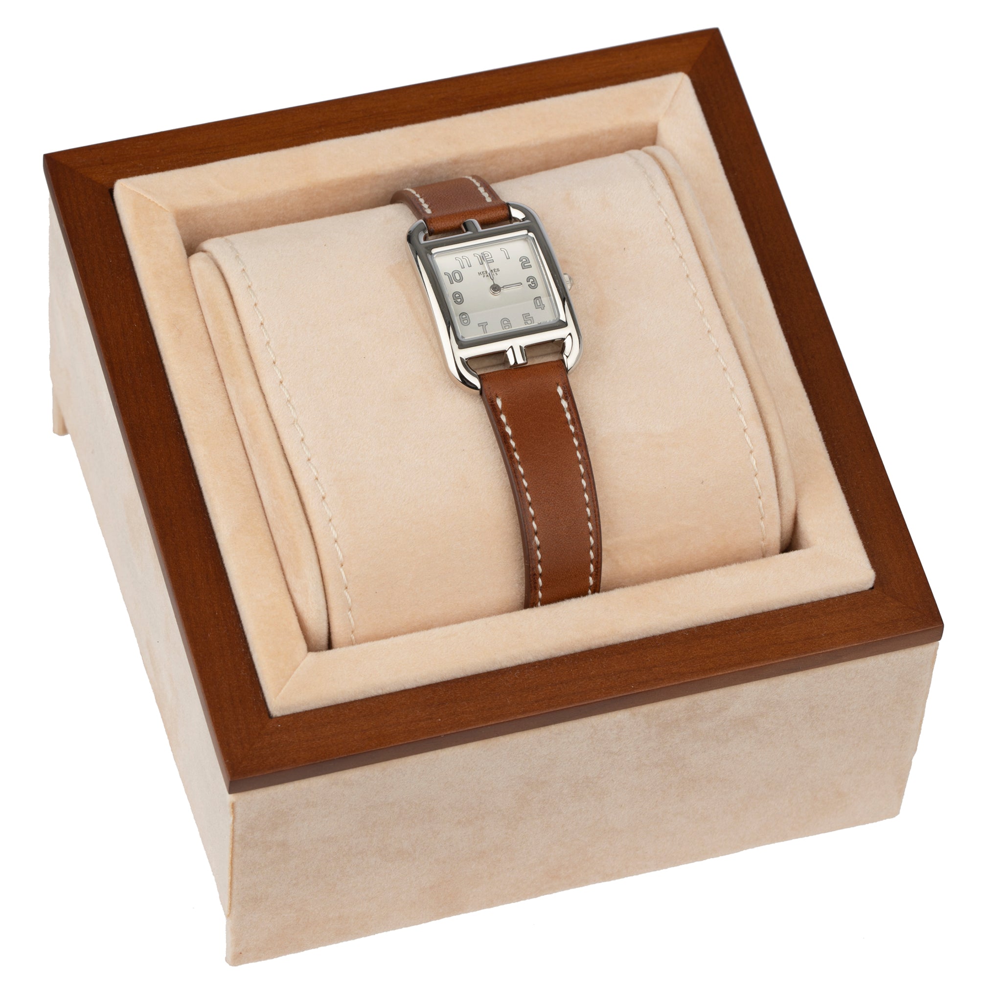 Hermes Cape Cod Watch Double Tour Fauve Barenia Palladium Hardware - On Repeat