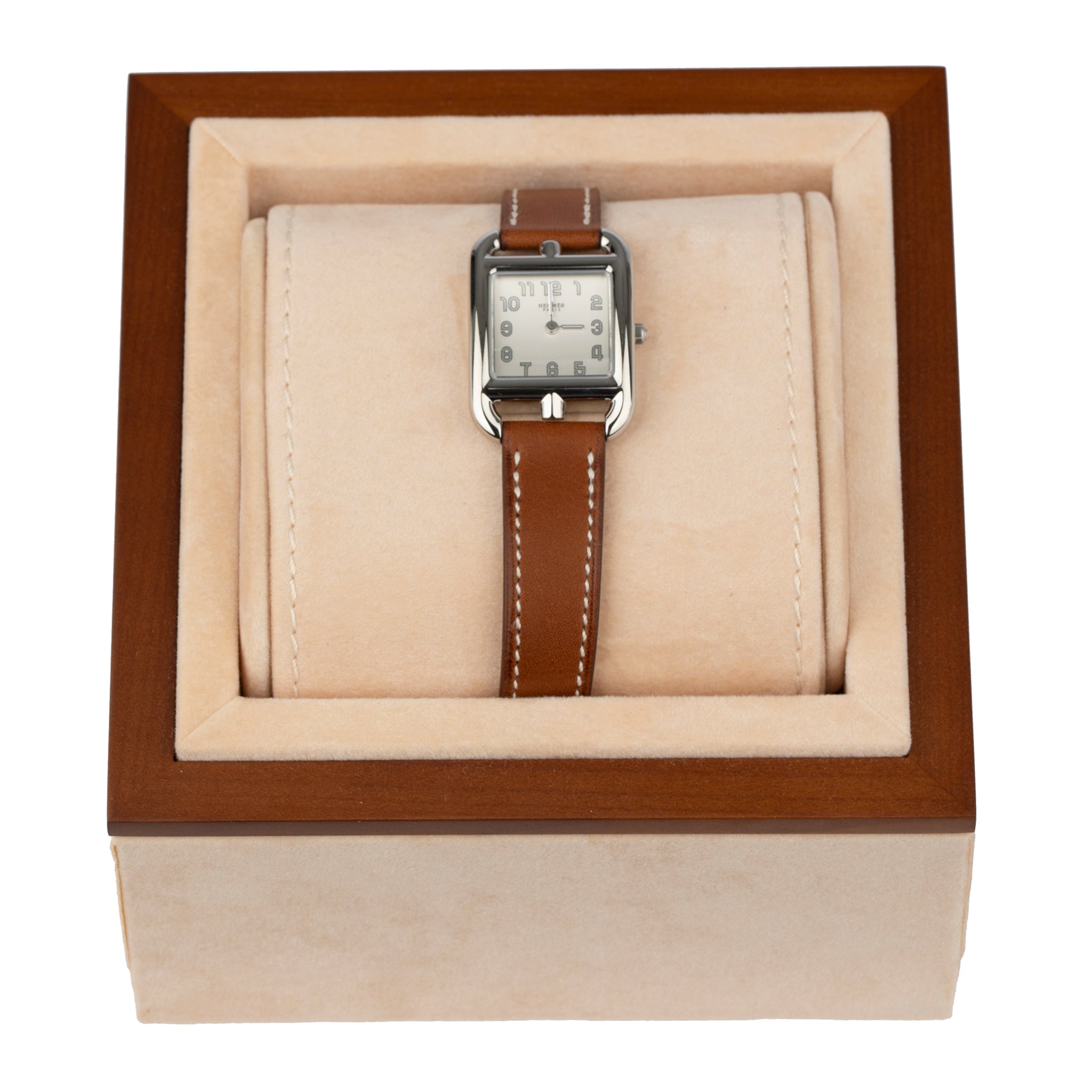Hermes Cape Cod Watch Double Tour Fauve Barenia Palladium Hardware - On Repeat