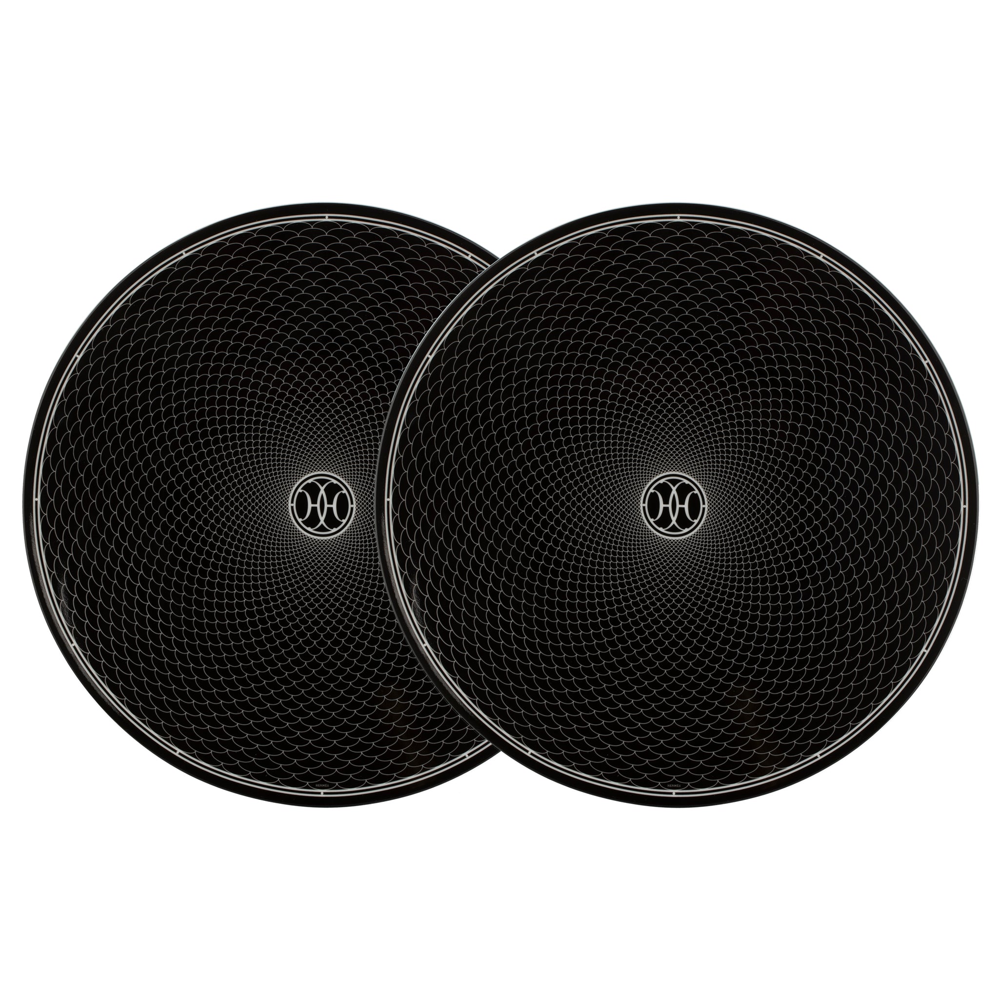 Hermes H Deco Presentation Plate White & Black - On Repeat