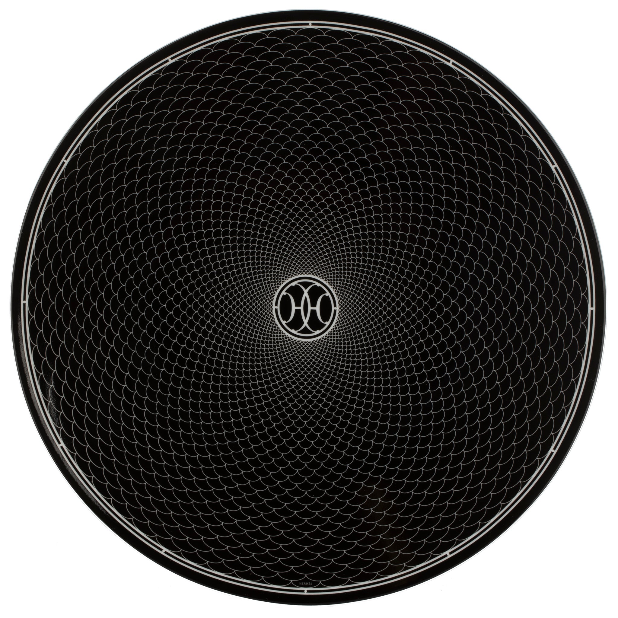 Hermes H Deco Presentation Plate White & Black - On Repeat