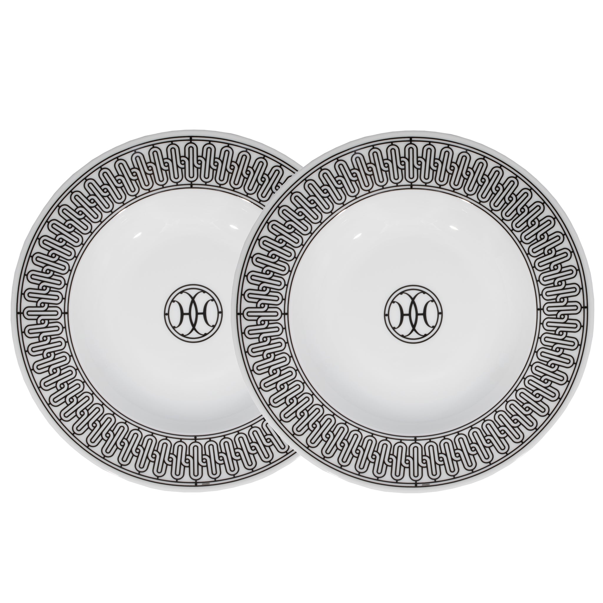 Hermes H Deco Soup Bowl White & Black - On Repeat