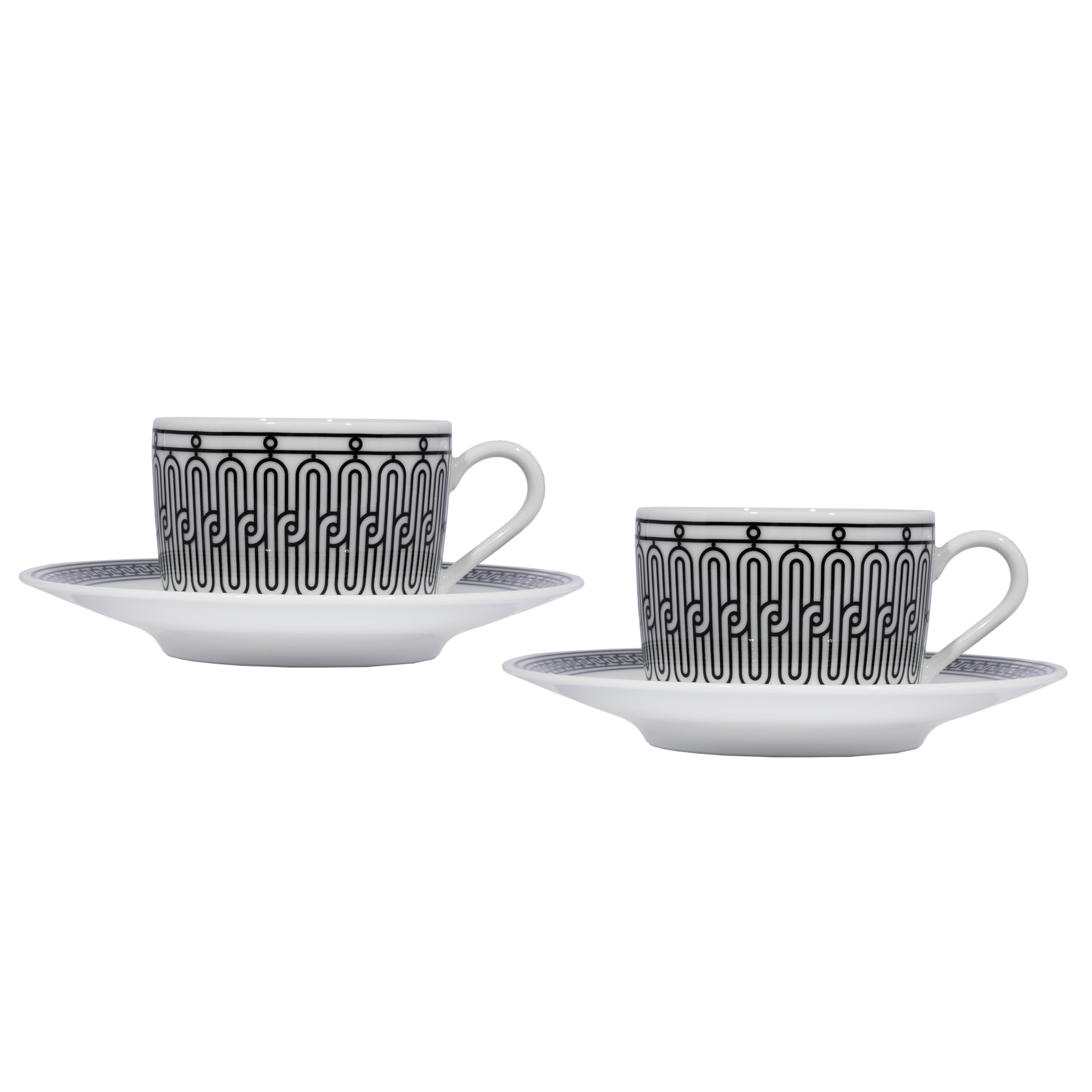 Hermes H Deco Coffee Cup & Saucer White & Black - On Repeat