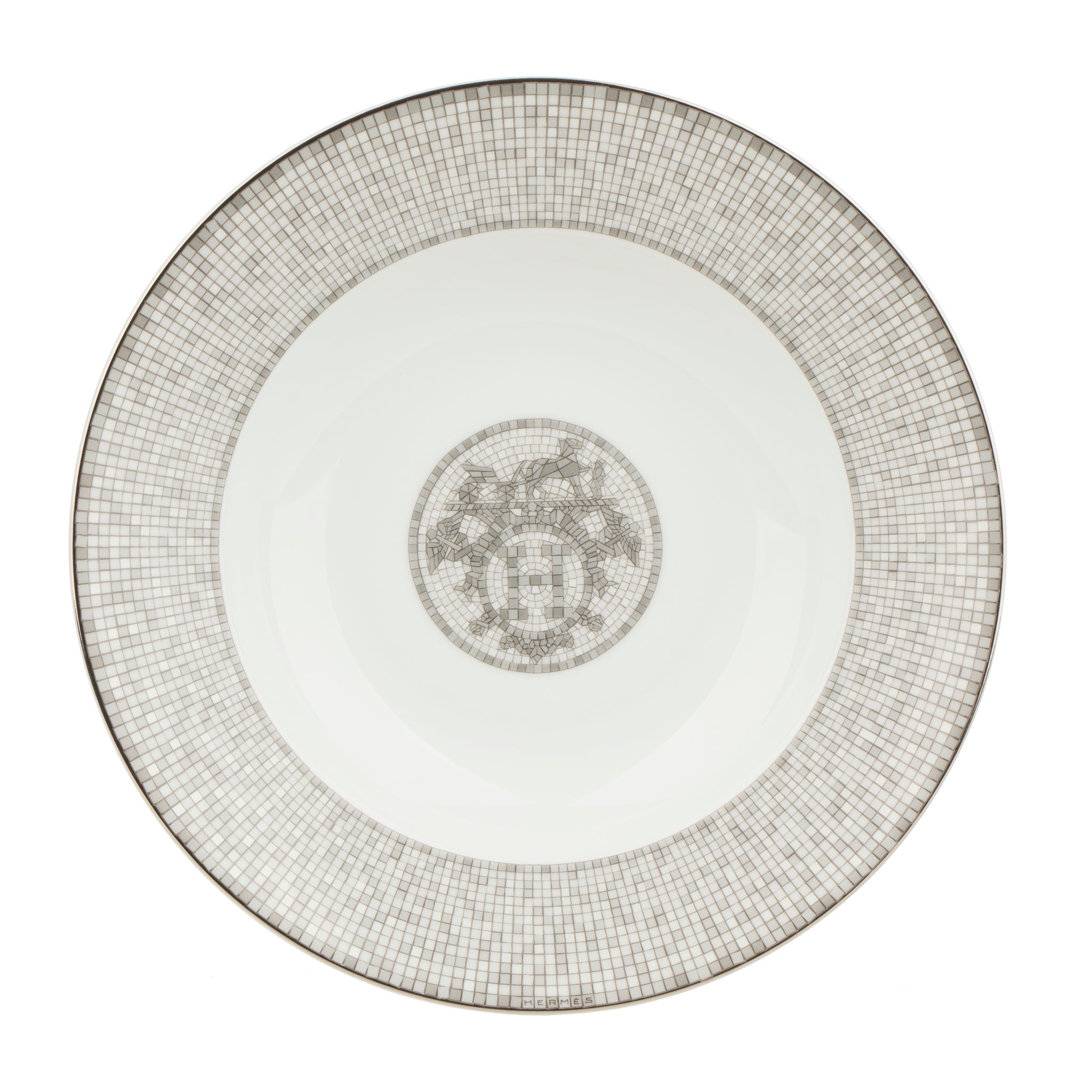 Hermes Mosaique au 24 Platinum Soup Bowl