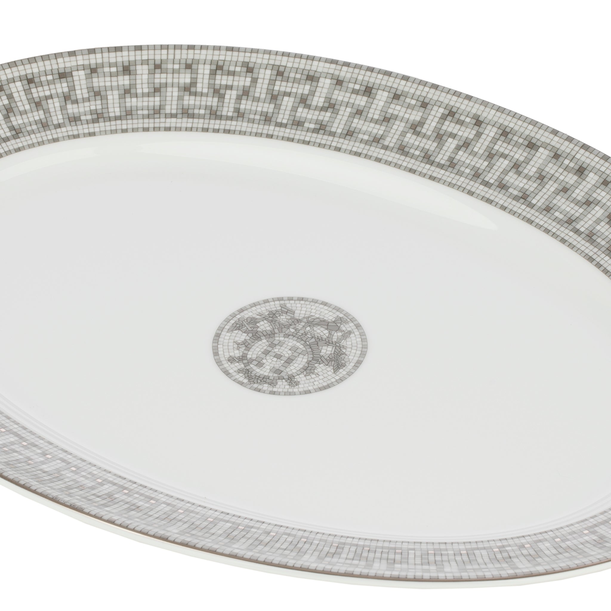 Hermes Mosaique au 24 Platinum Large Oval Platter