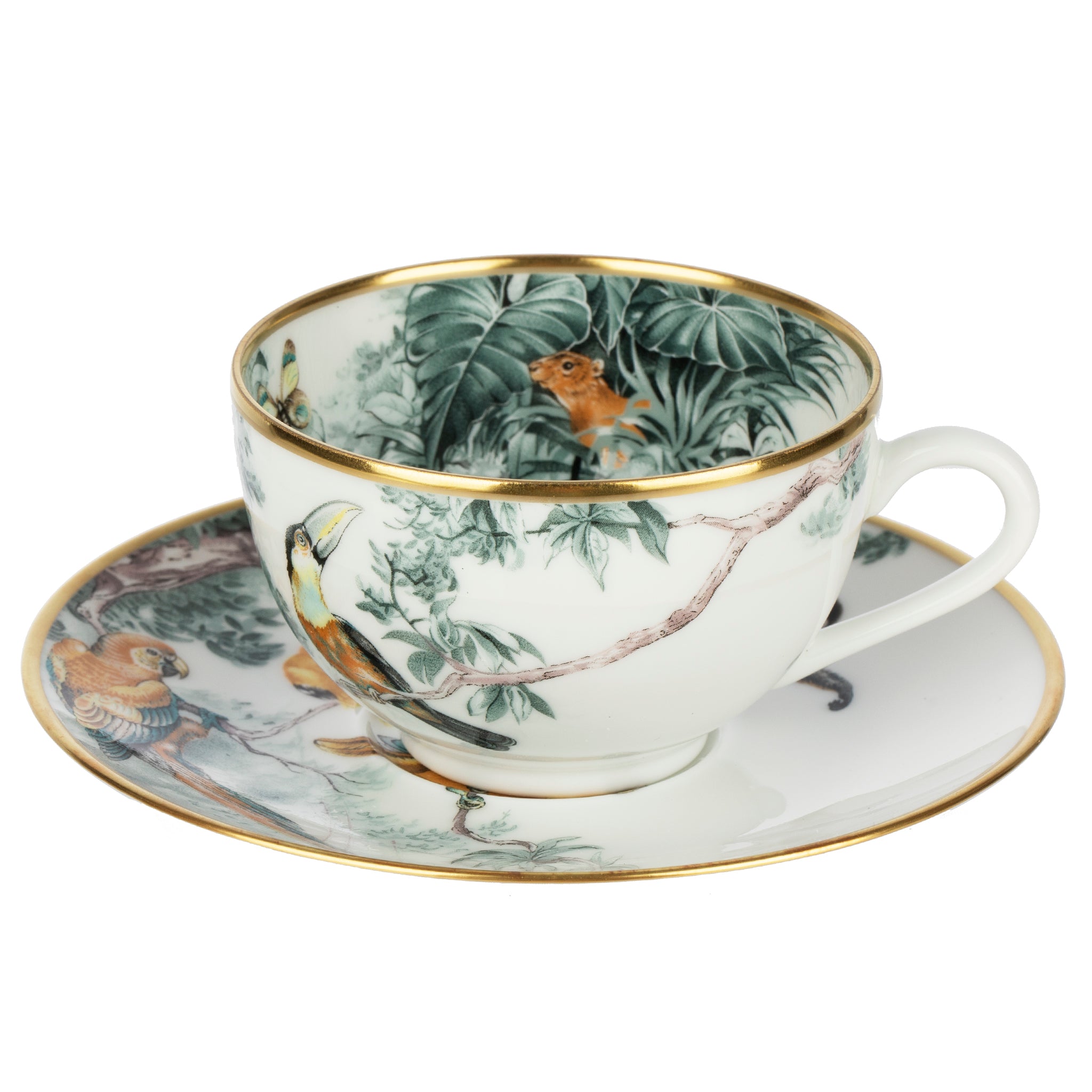 Hermes Carnets D'equateur Tea Cup & Saucer