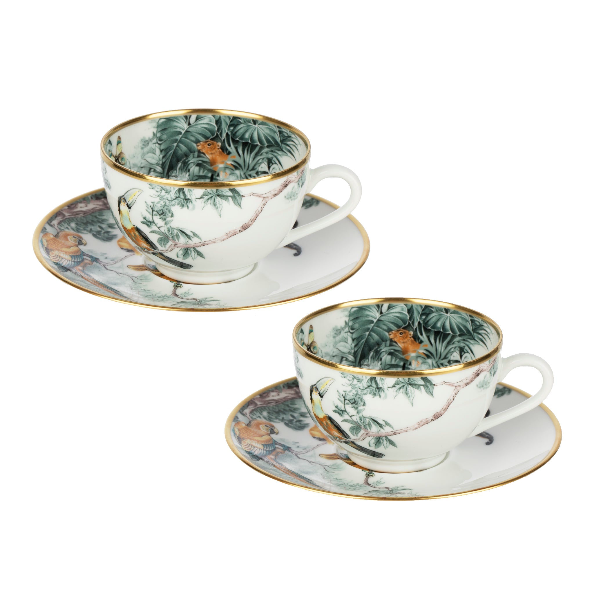 Hermes Carnets D'equateur Tea Cup & Saucer