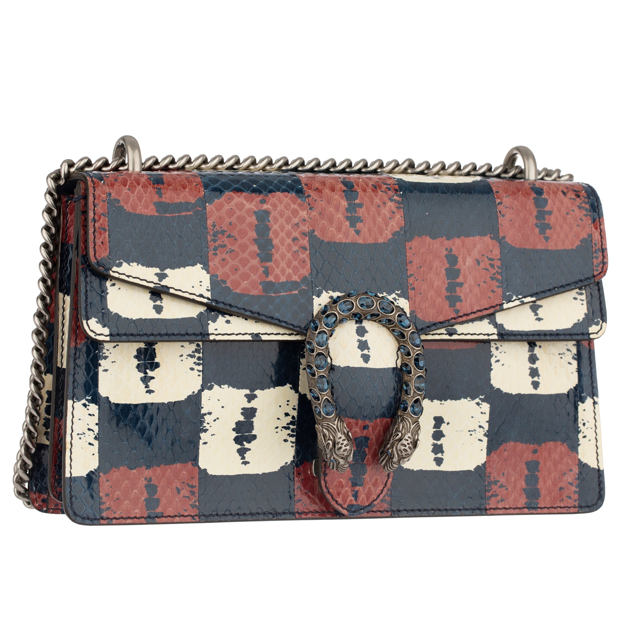 Gucci Dionysus Blue, Red & White Python Shoulder Bag - On Repeat