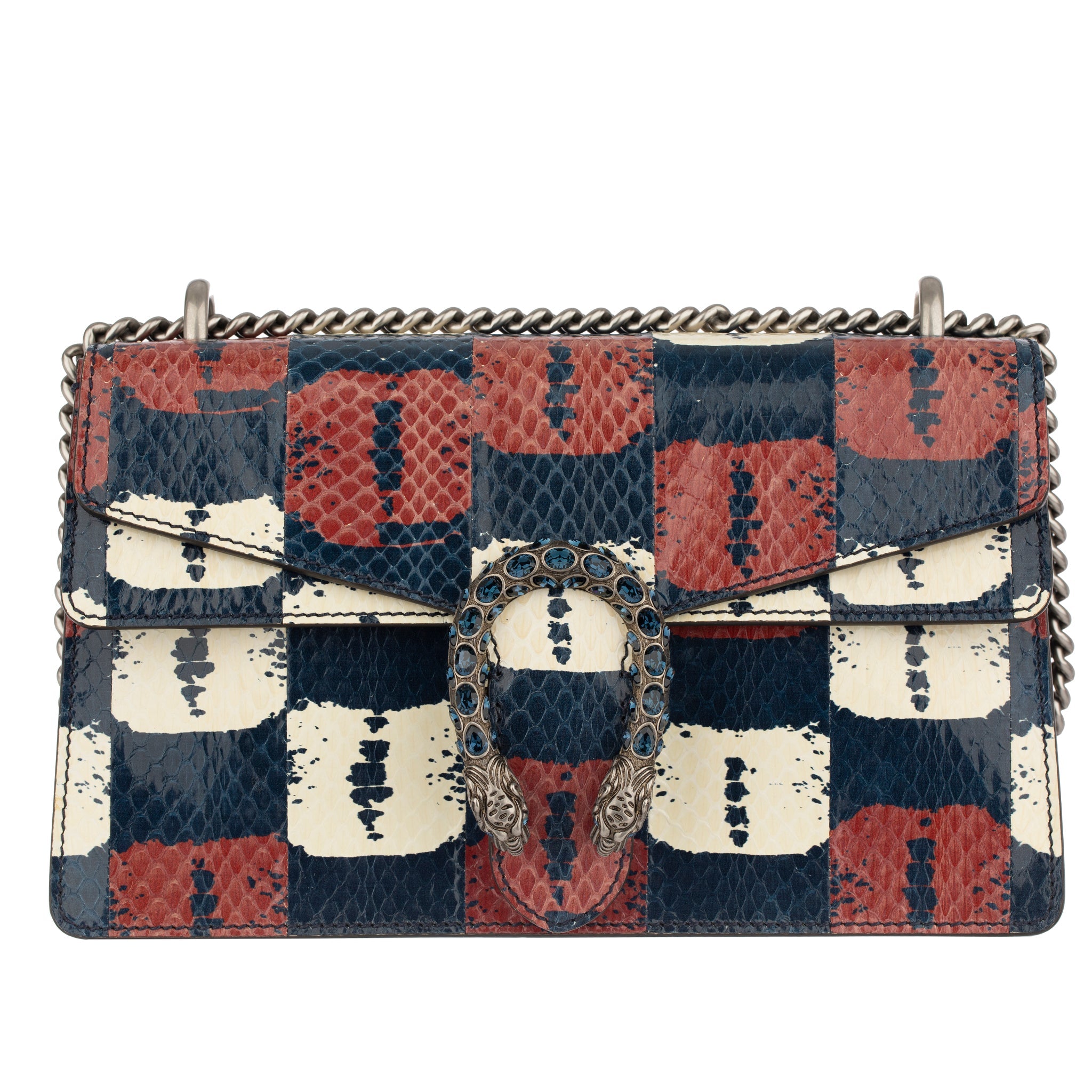 Gucci Dionysus Blue, Red & White Python Shoulder Bag - On Repeat