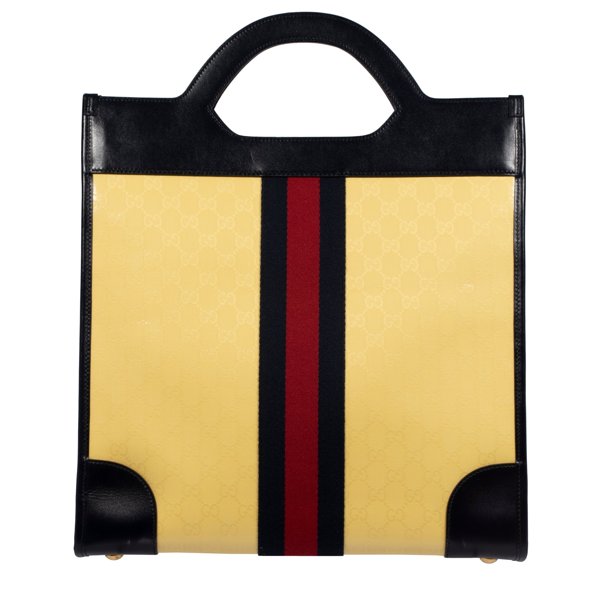 Gucci Ophelia Tote Navy & Yellow Leather & Canvas - On Repeat