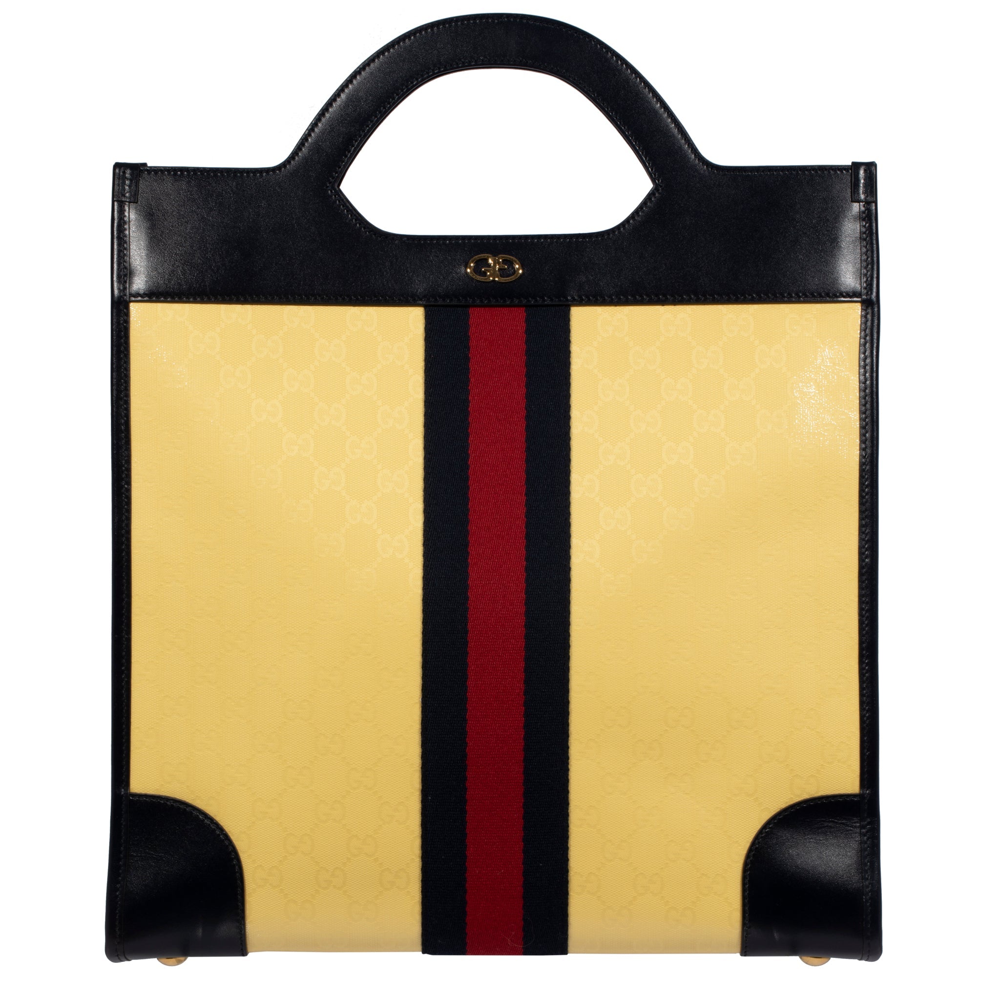 Gucci Ophelia Tote Navy & Yellow Leather & Canvas - On Repeat