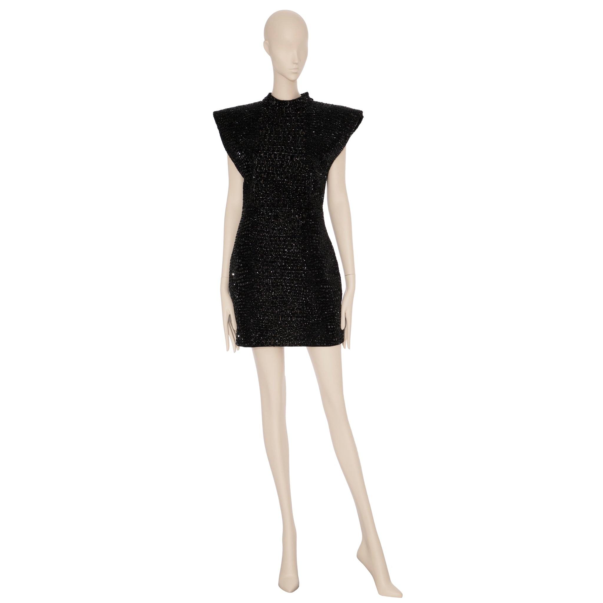 Yves Saint Laurent Couture Black Evening Dress With Crocodile Beading 36 Fr