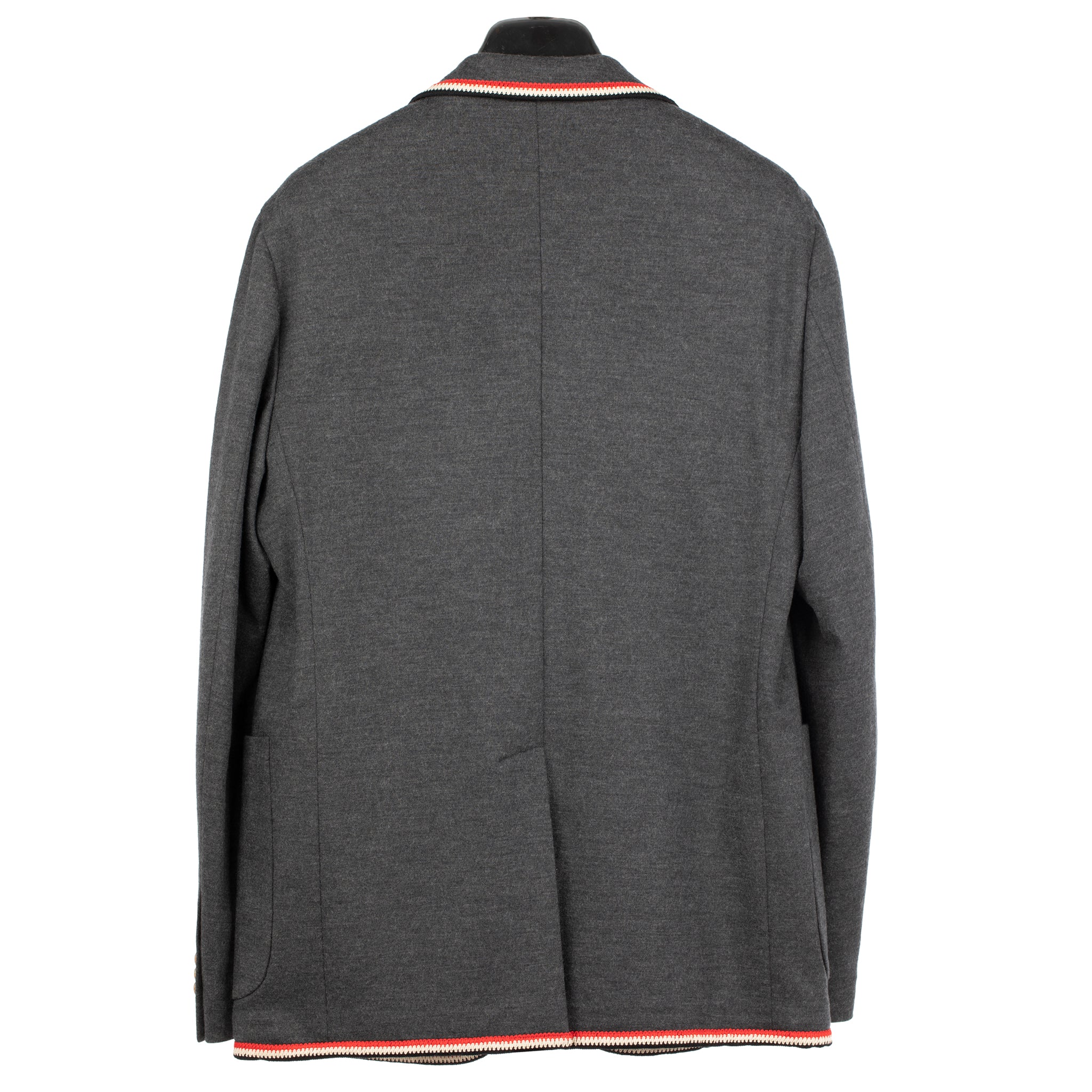 Gucci Mens Grey Blazer With Floral Embroidery 48 It - On Repeat