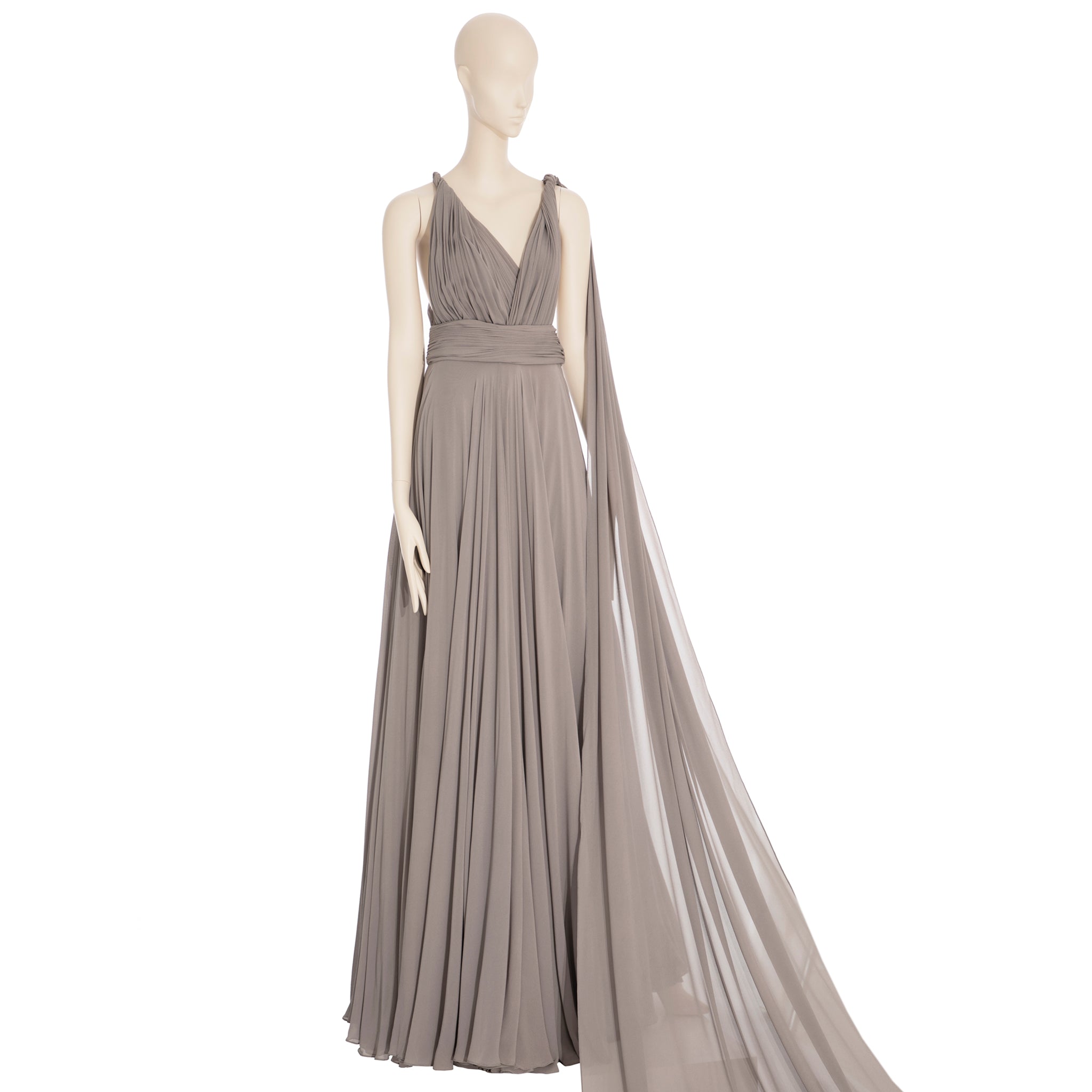 Yves Saint Laurent Couture Grey Evening Dress 36 FR