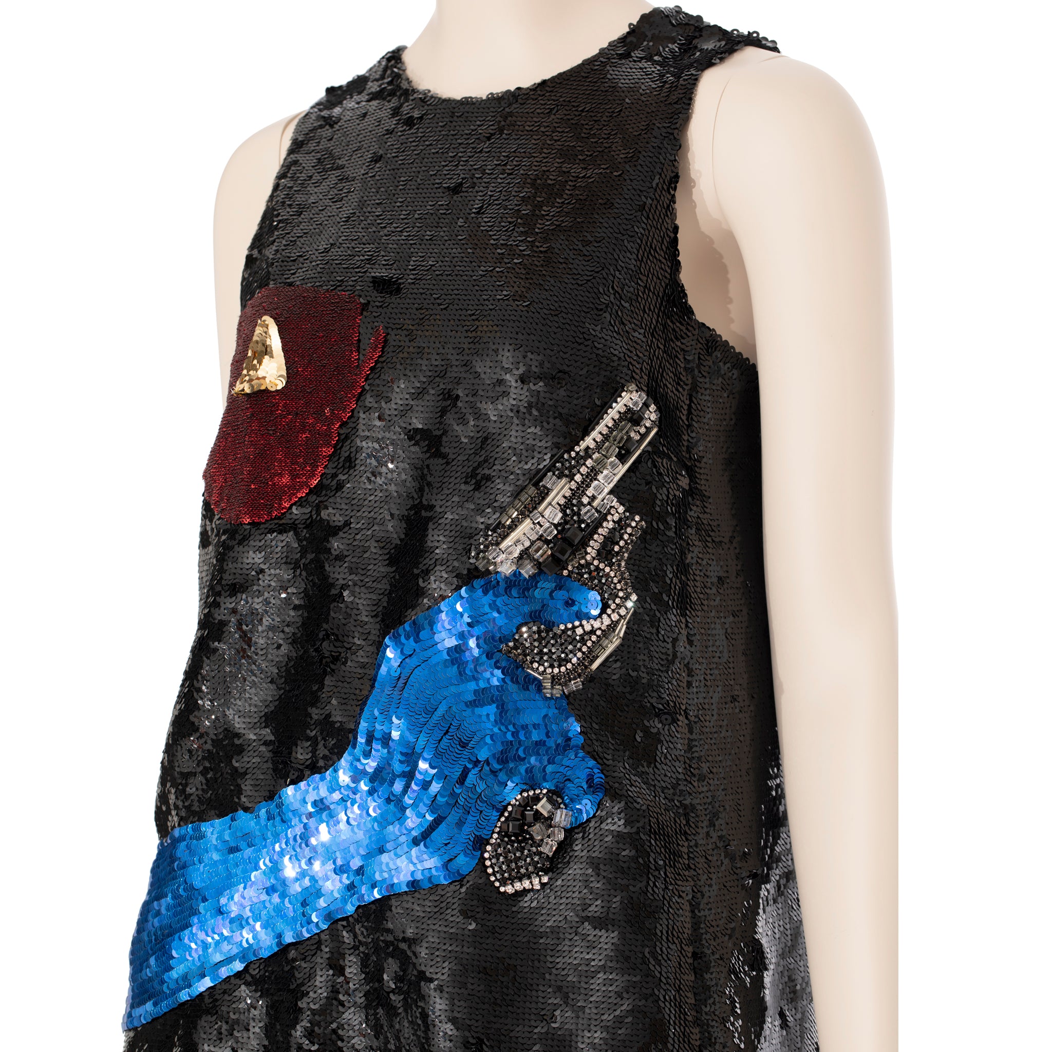 Saint Laurent X John Baldessari by Hedi Slimane Sequin Mini Dress Look #13