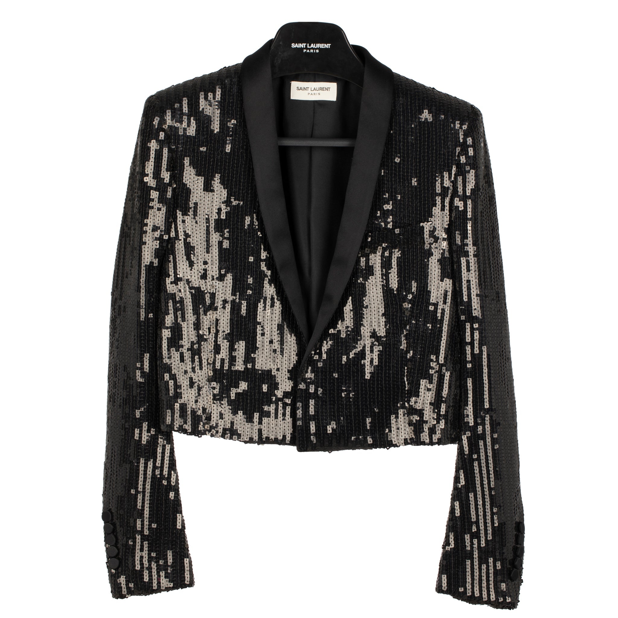 Yves Saint Laurent Evening Crop Jacket Black Sequin 36 Fr - On Repeat