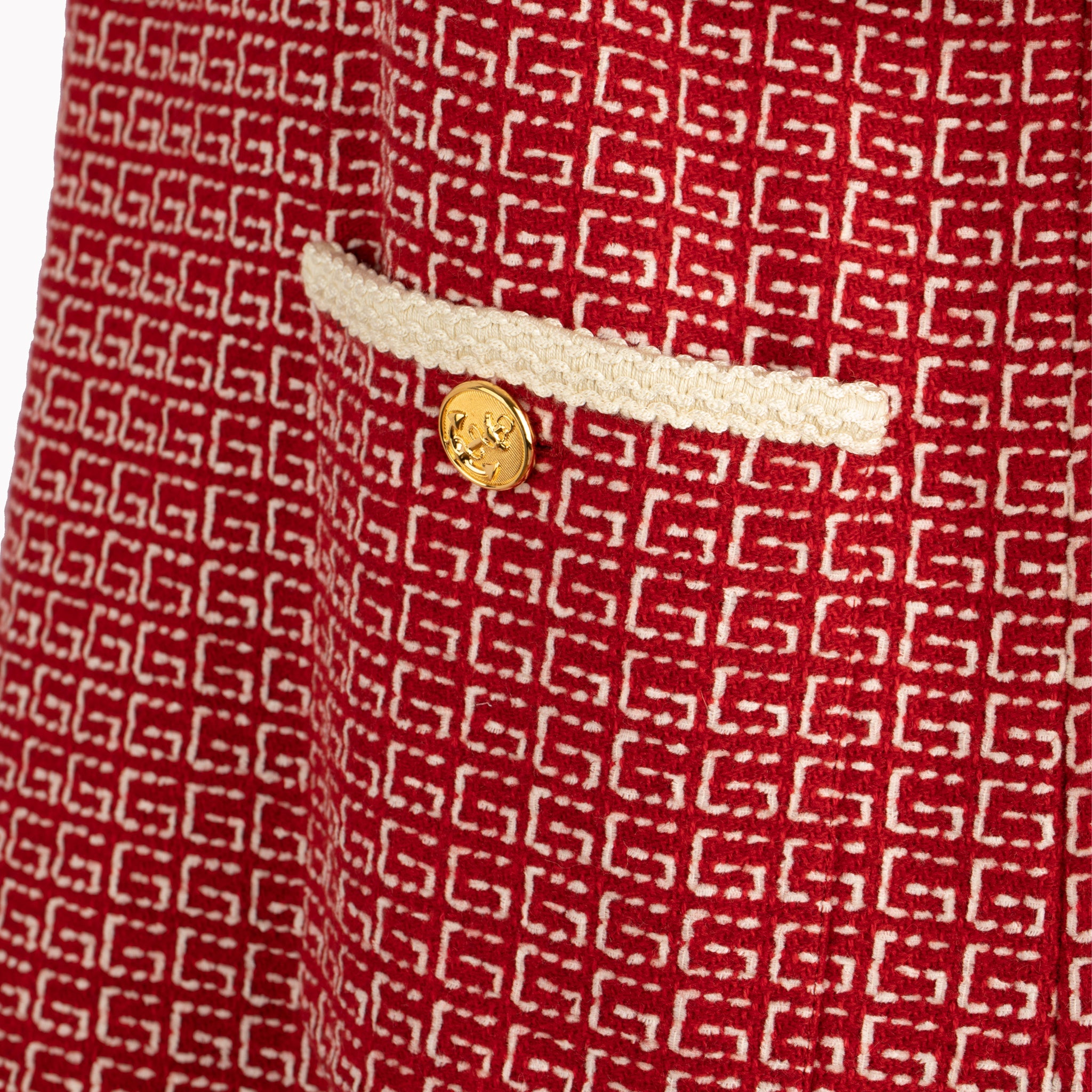 GUCCI TWEED RED AND OFF-WHITE TUNIC DRESS 38 IT - On Repeat