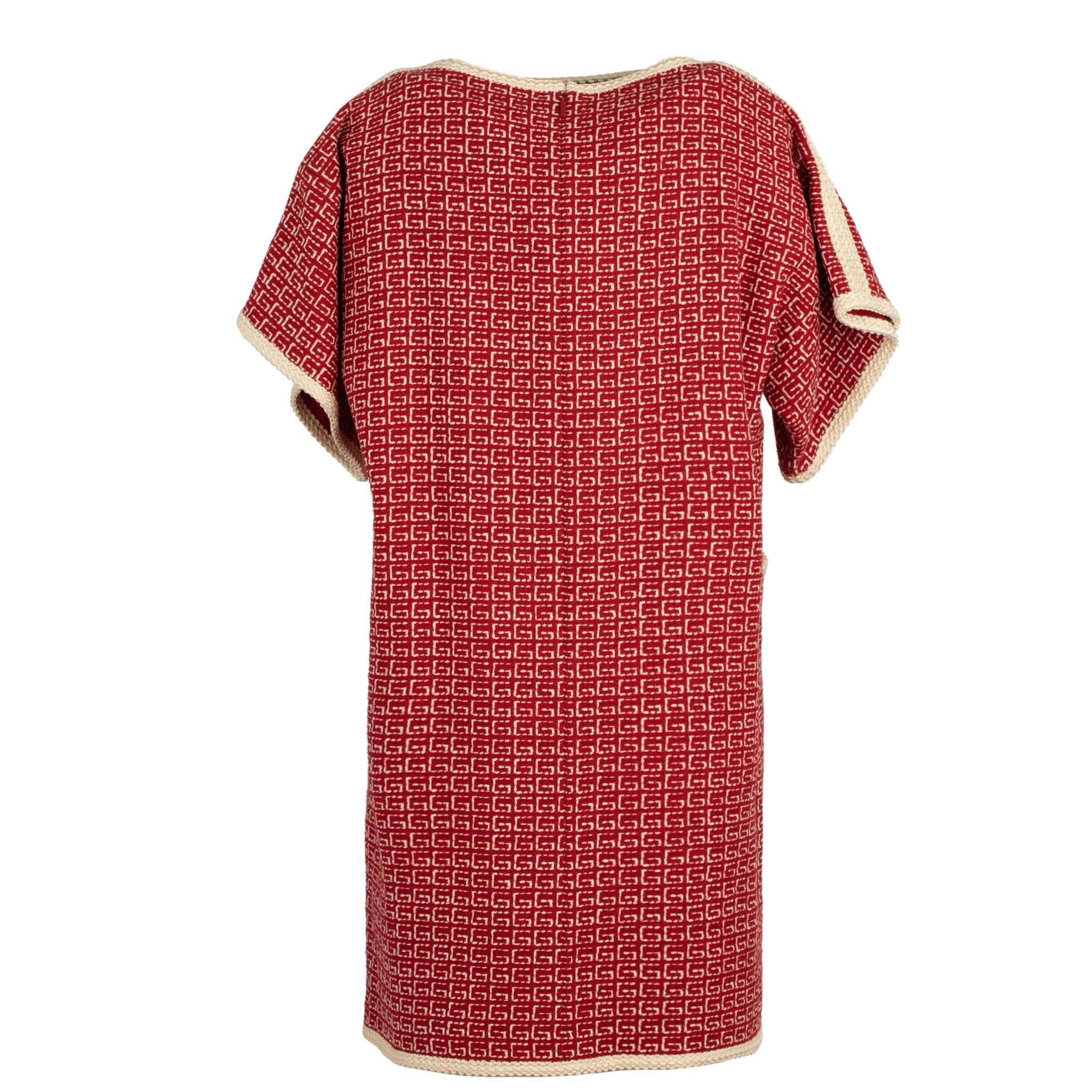 GUCCI TWEED RED AND OFF-WHITE TUNIC DRESS 38 IT - On Repeat
