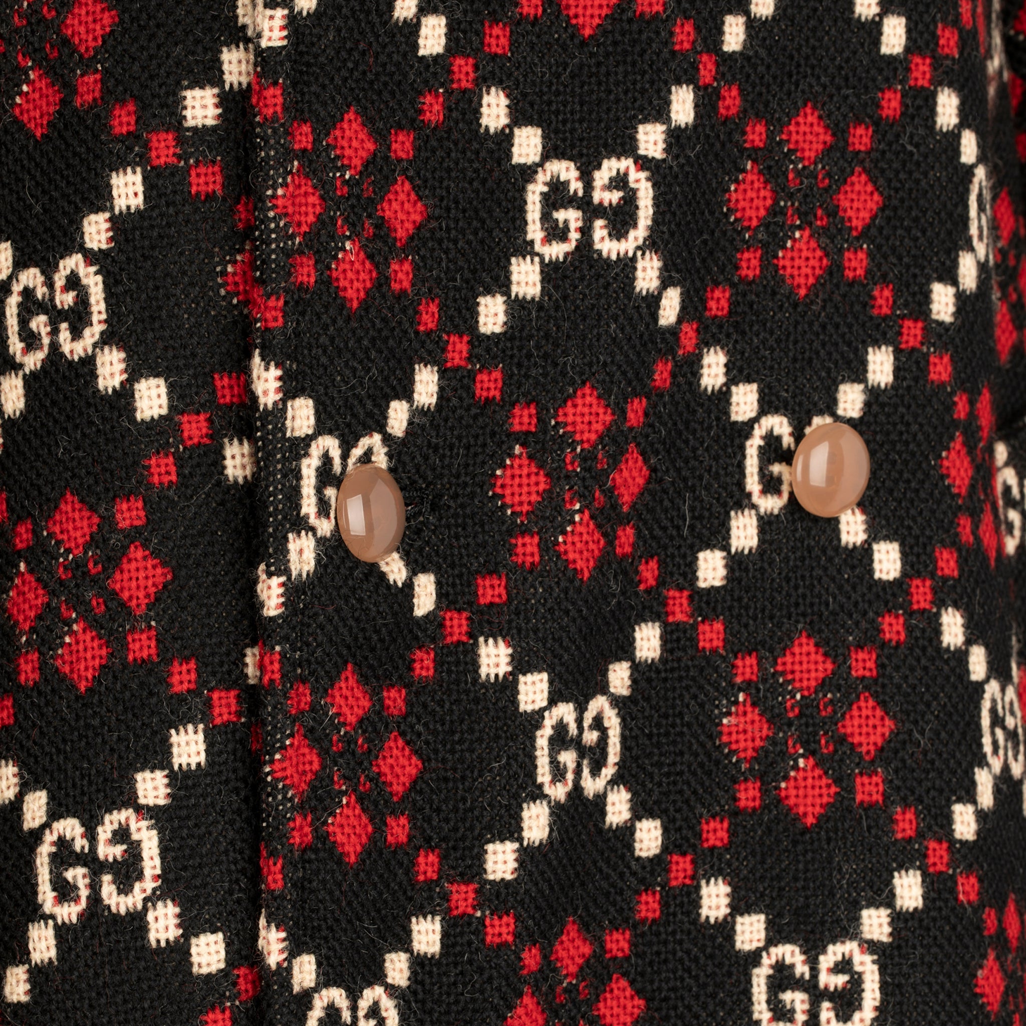 GUCCI GG DIAMOND JACQUARD WOOL COAT 48 IT - On Repeat