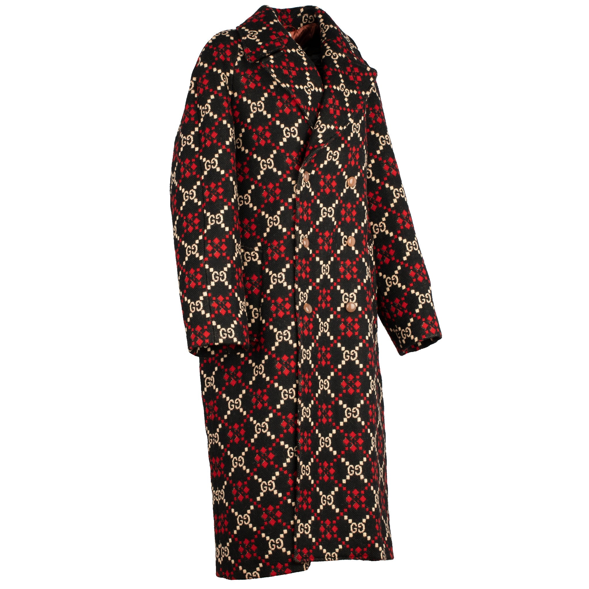 GUCCI GG DIAMOND JACQUARD WOOL COAT 48 IT - On Repeat