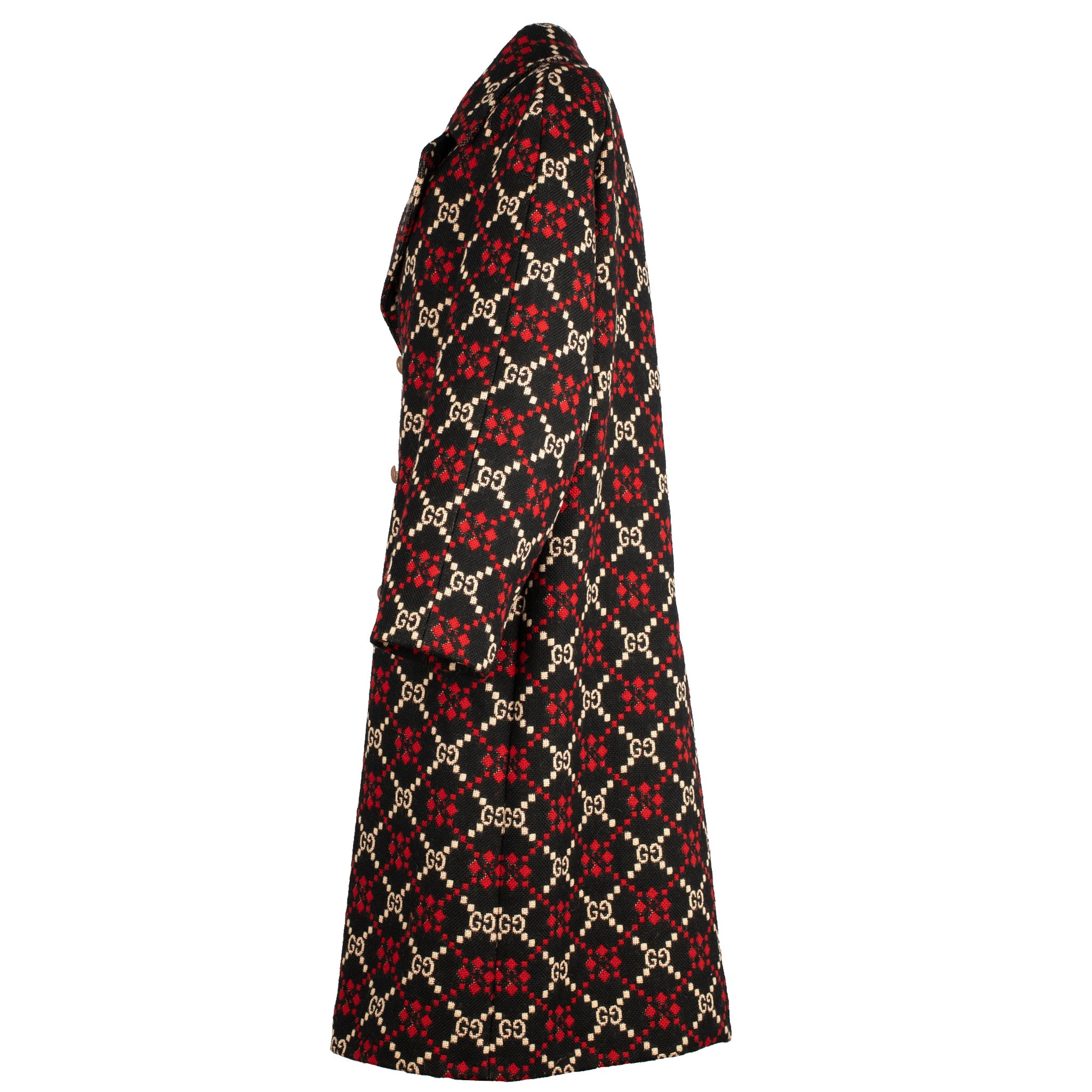 GUCCI GG DIAMOND JACQUARD WOOL COAT 48 IT - On Repeat