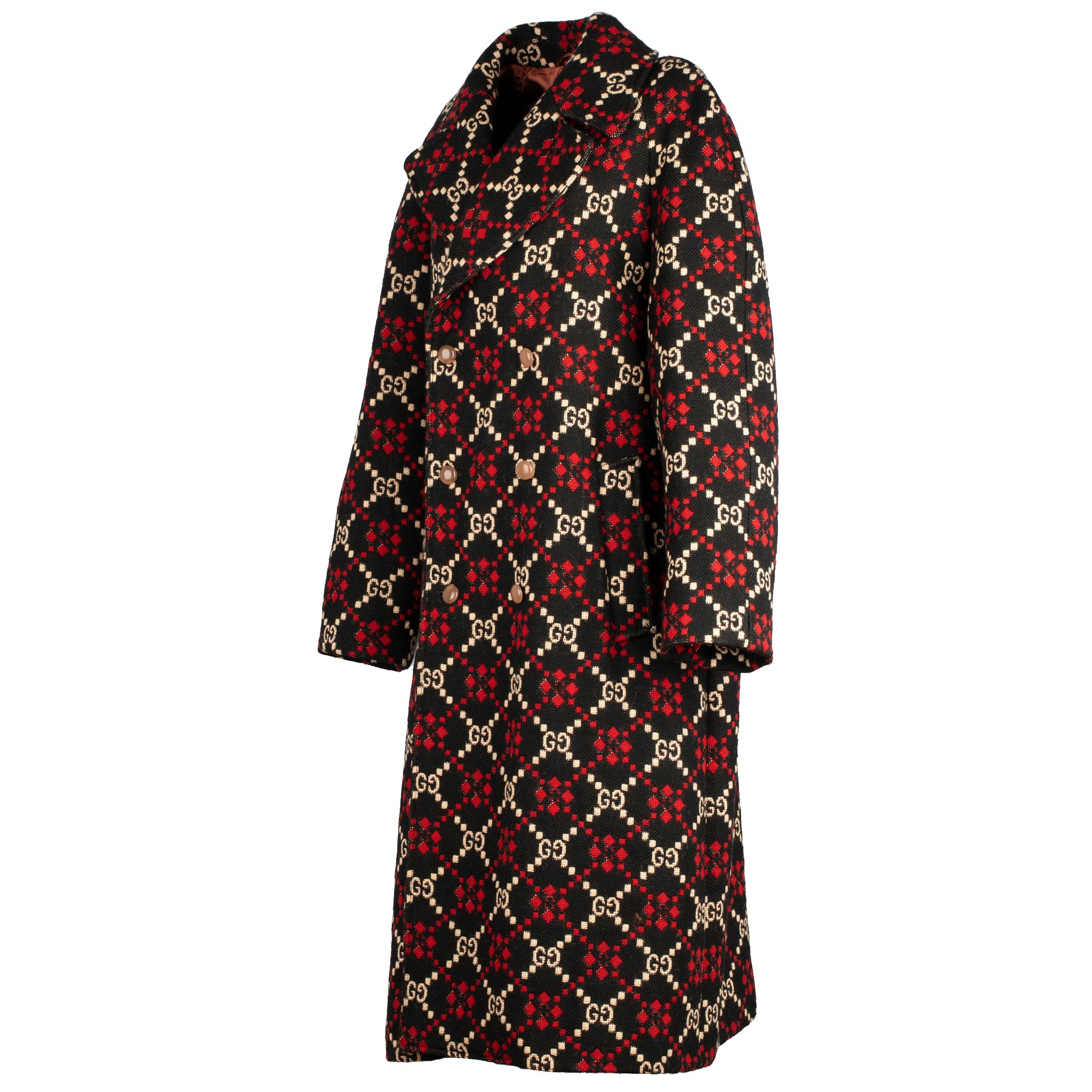 GUCCI GG DIAMOND JACQUARD WOOL COAT 48 IT - On Repeat