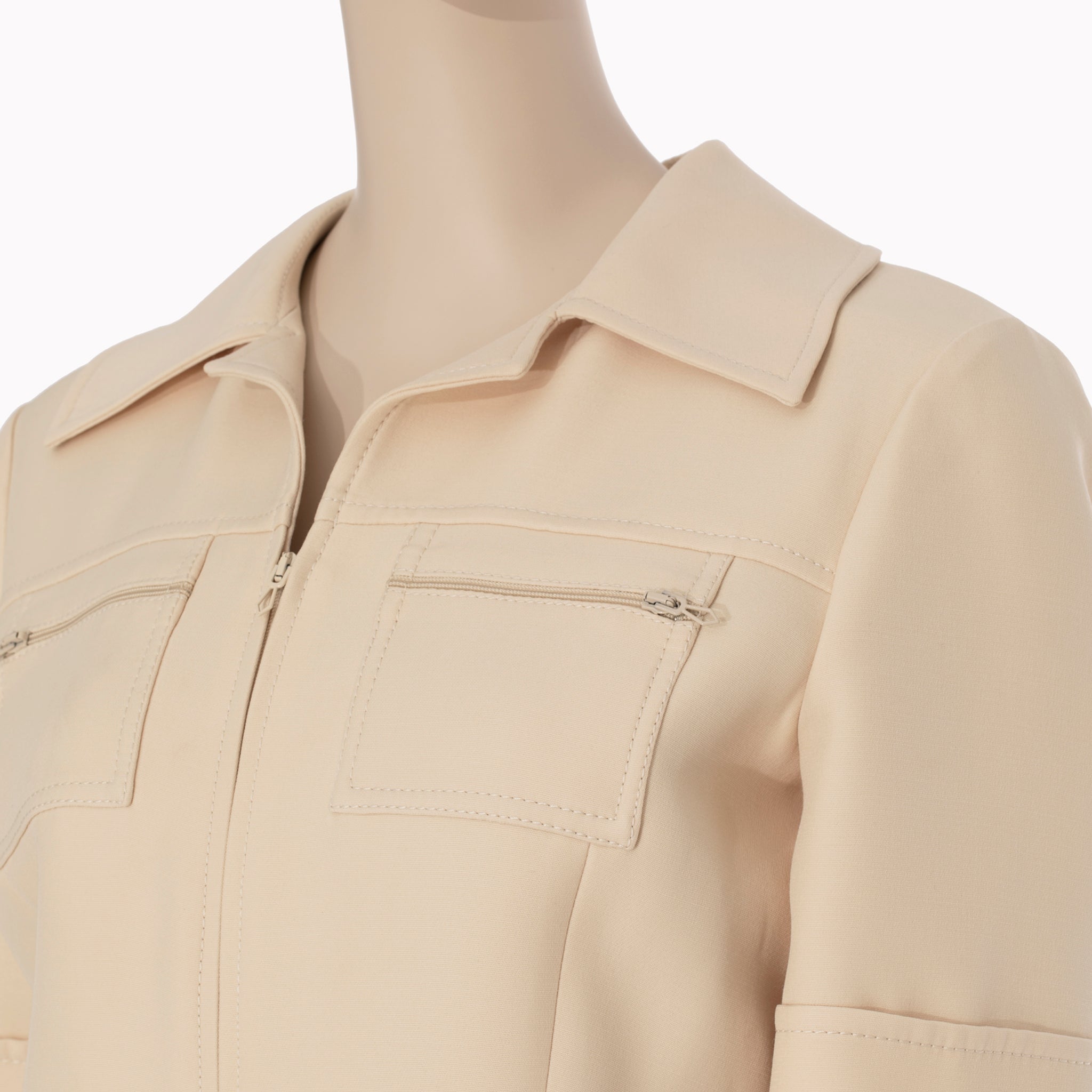 Gucci Womens Short Belted Jumpsuit Ivory