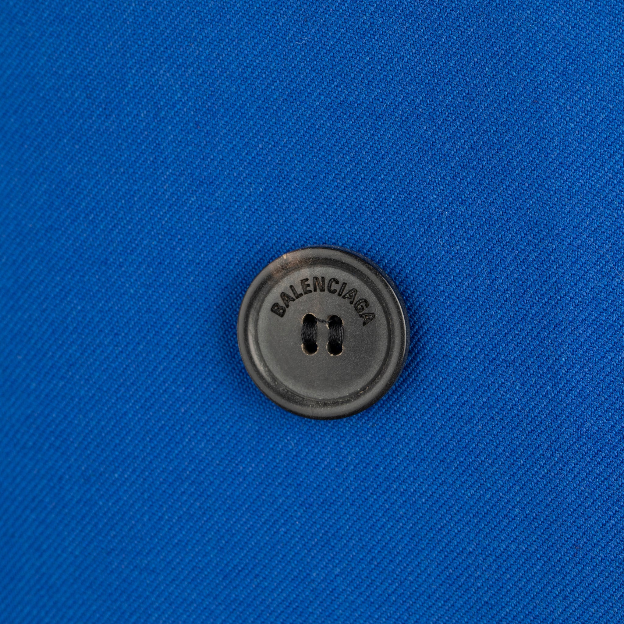 BALENCIAGA HOURGLASS DOUBLE BREASTED WOOL BLEND COAT ROYAL BLUE - On Repeat