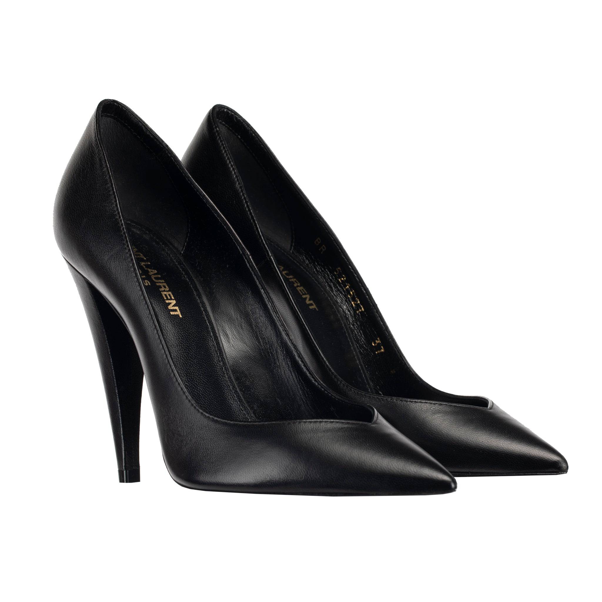 YVES SAINT LAURENT DECOLLETE ERA BLACK LEATHER PUMPS - On Repeat