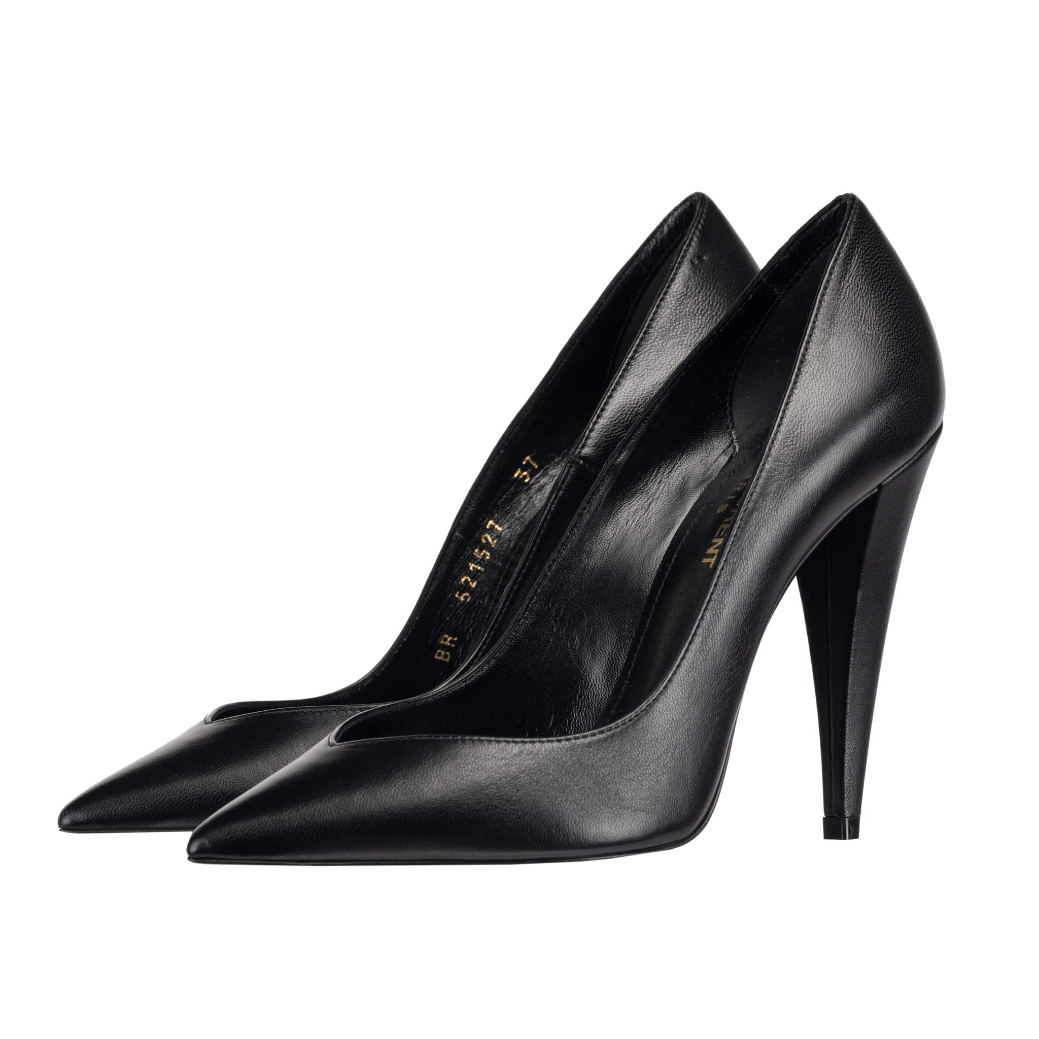 YVES SAINT LAURENT DECOLLETE ERA BLACK LEATHER PUMPS - On Repeat