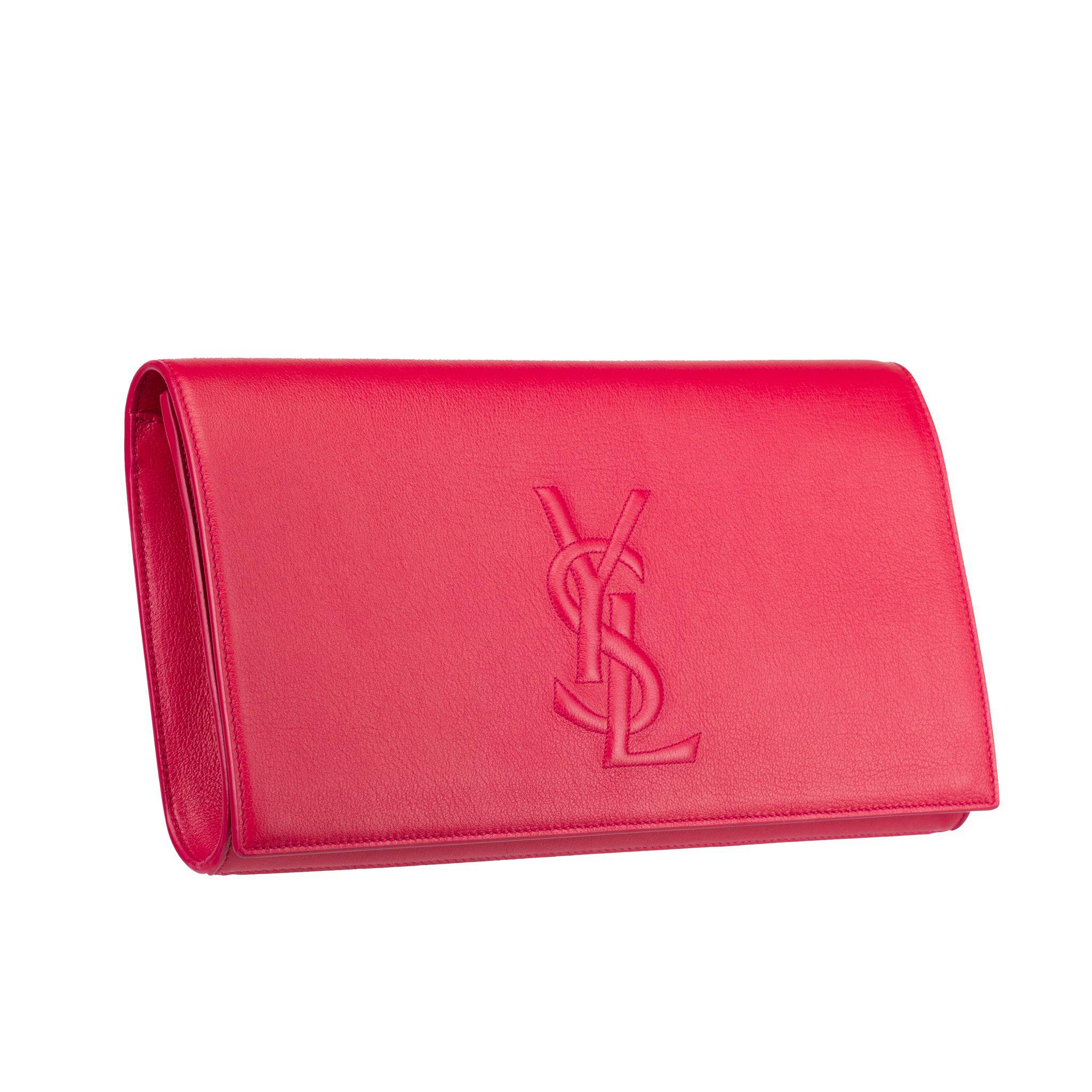 YVES SAINT LAURENT PINK LEATHER CLUTCH - On Repeat