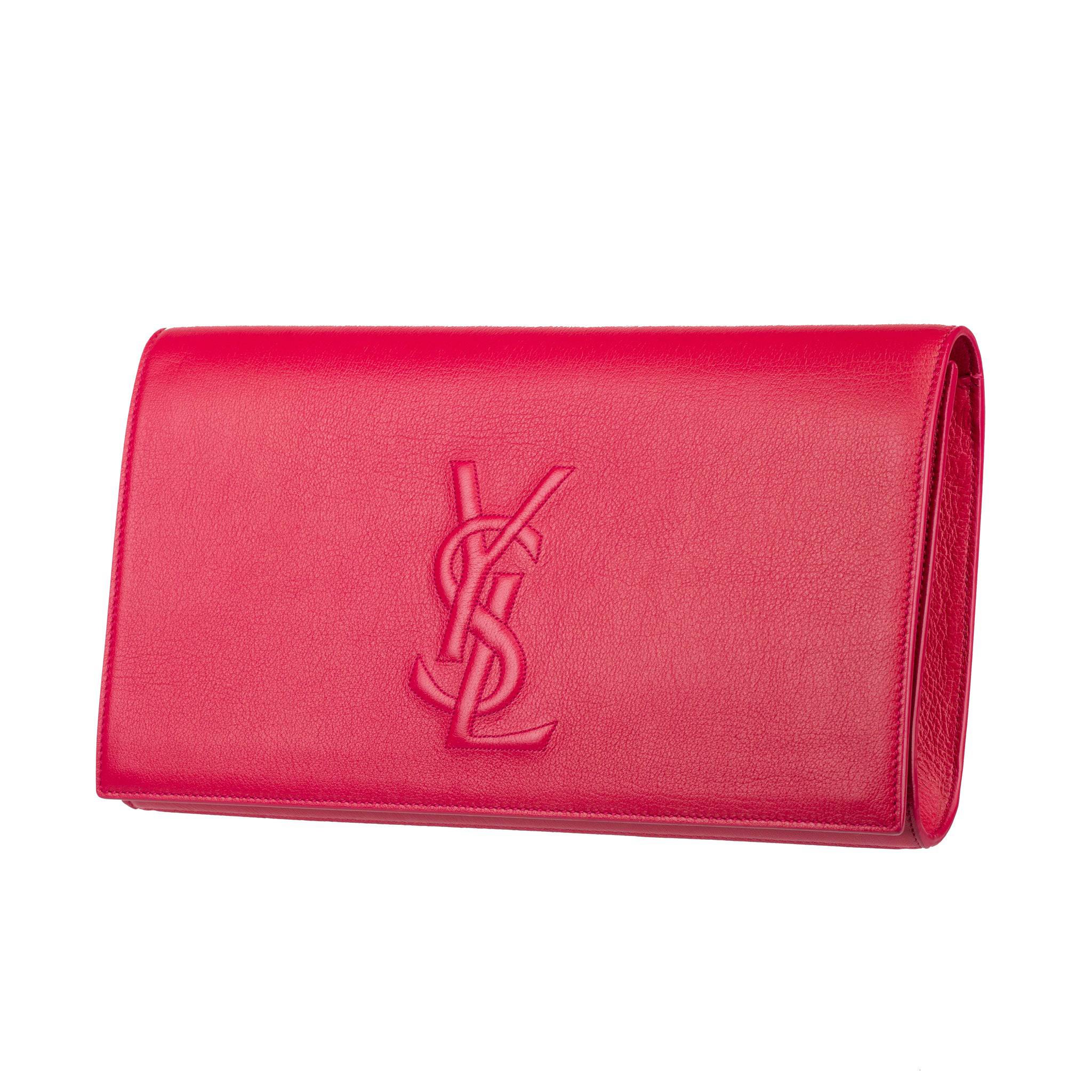 YVES SAINT LAURENT PINK LEATHER CLUTCH - On Repeat