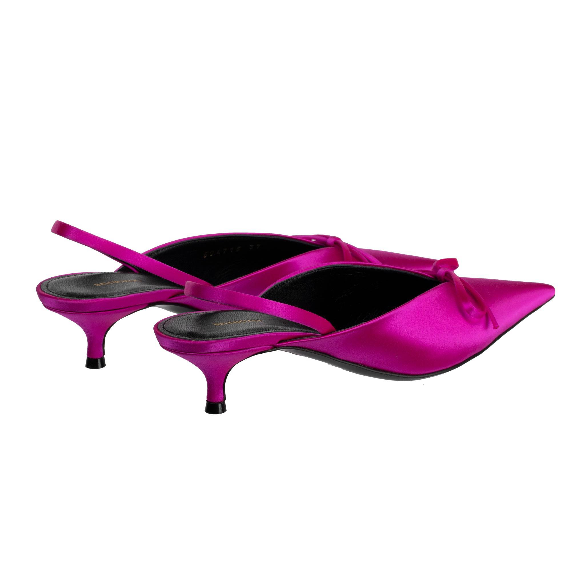 BALENCIAGA KNIFE SLINGBACK KITTEN HEELS ROSE FUCHSIA 37.5 FR - On Repeat