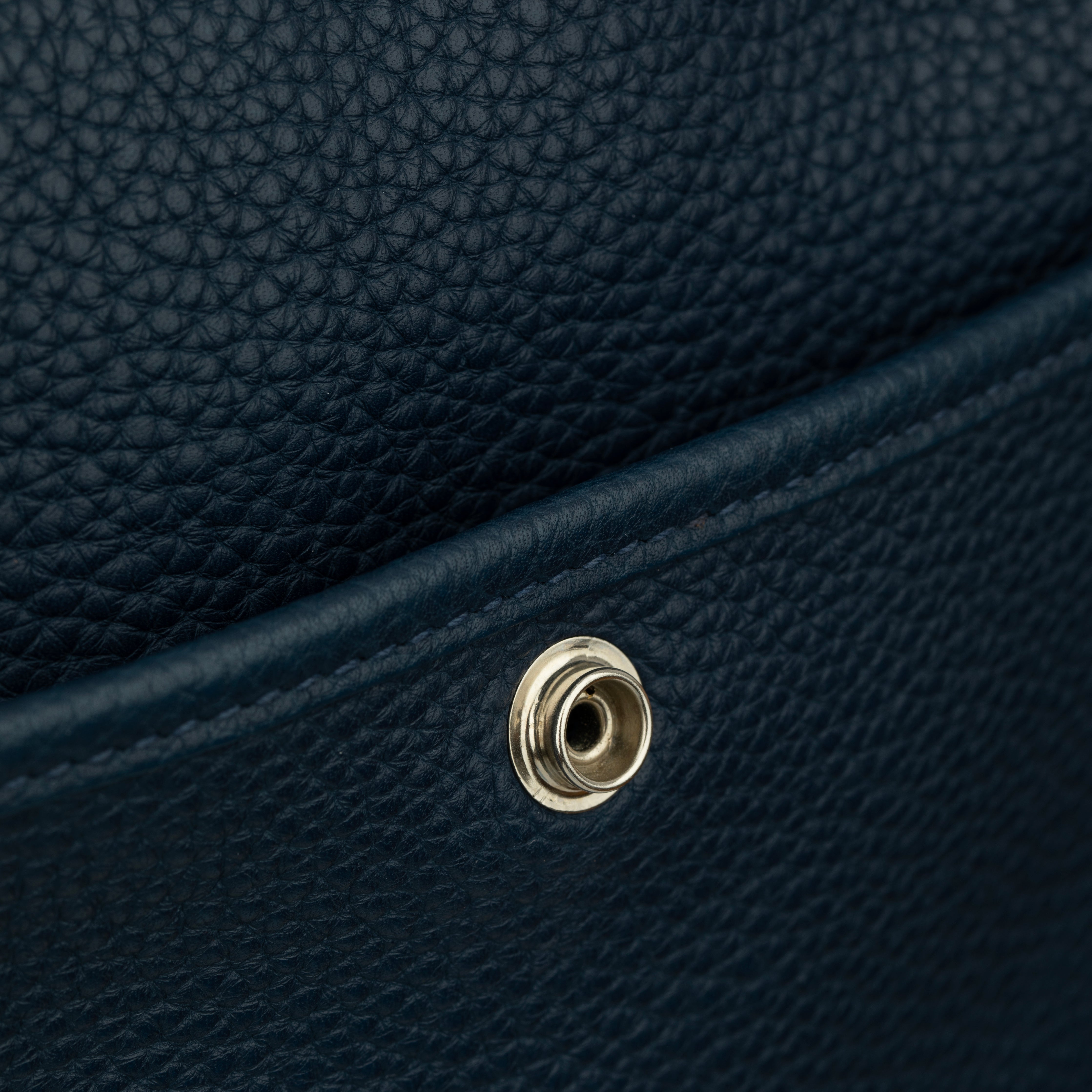 Hermes Evelyn PM Blue Nuit Clemence Leather Palladium Hardware