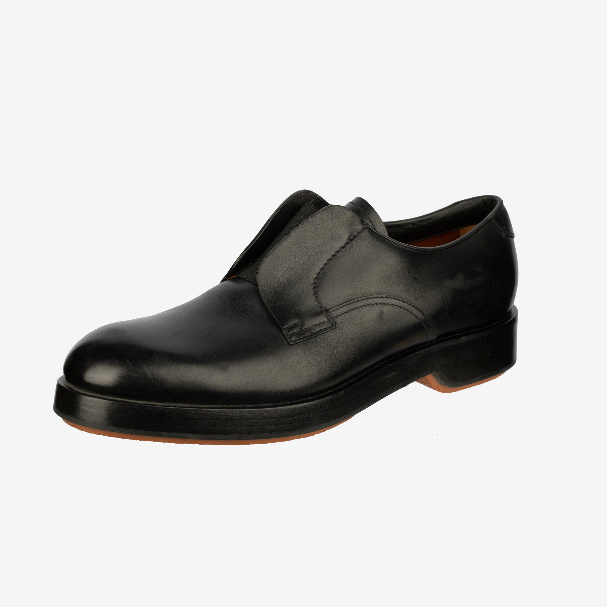 Zegna Men’s Udine Derby Shoes – Black Leather - Size 11 US