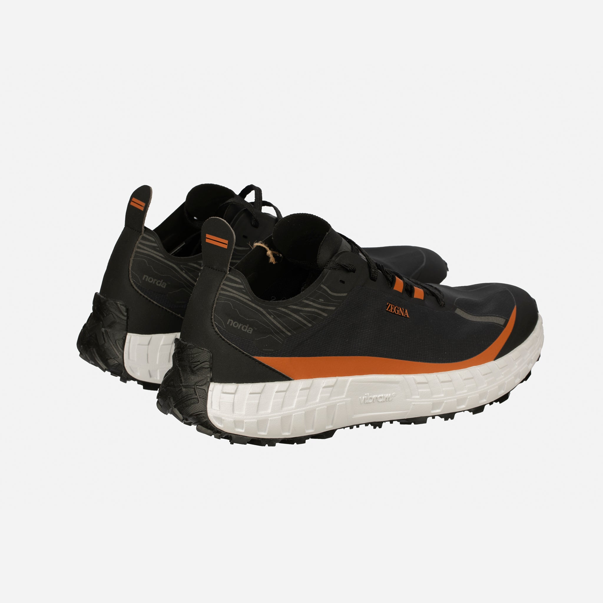 Zegna x Norda Vibram Men’s Sneakers – Black & Terracotta - Size 11 US