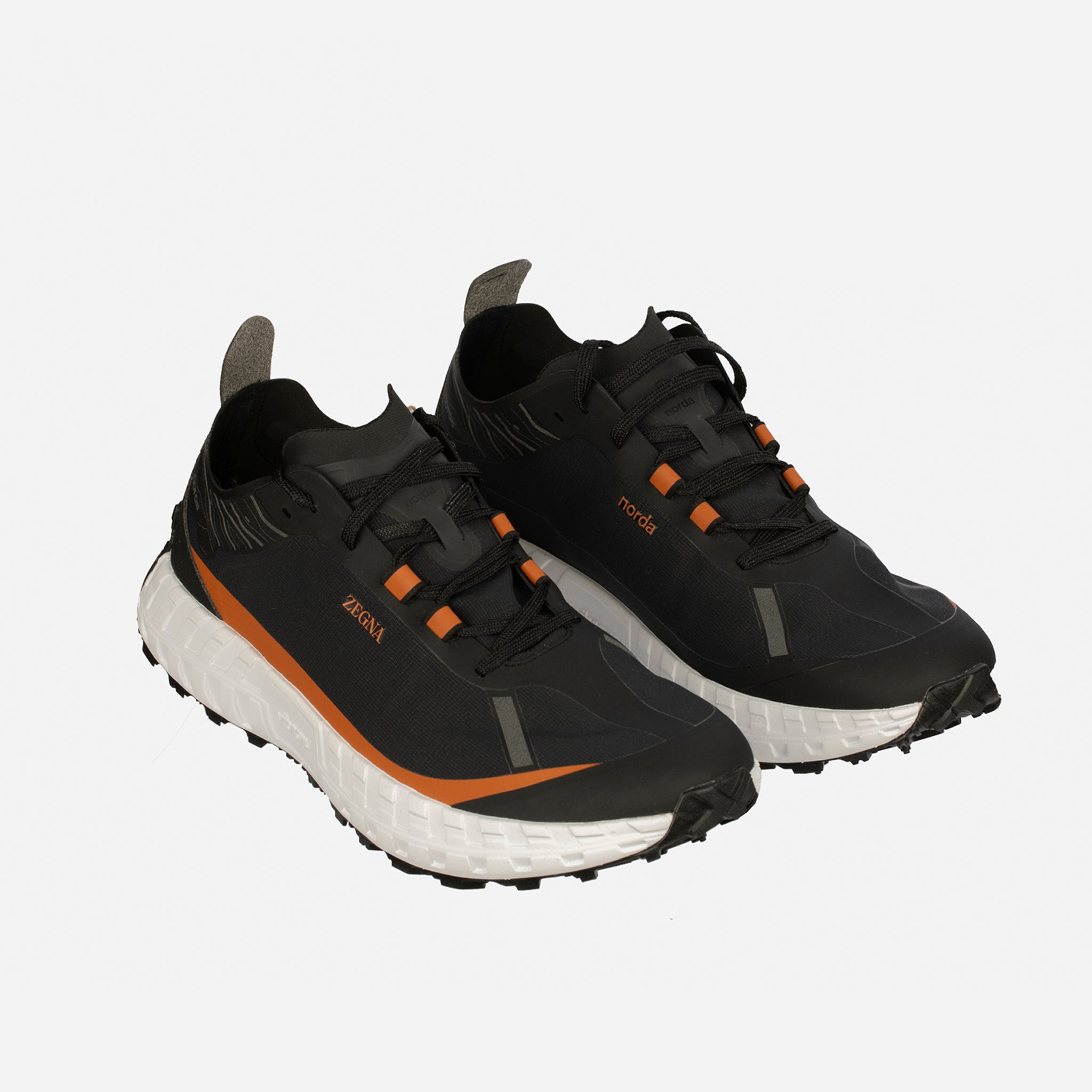 Zegna x Norda Vibram Men’s Sneakers – Black & Terracotta - Size 11 US